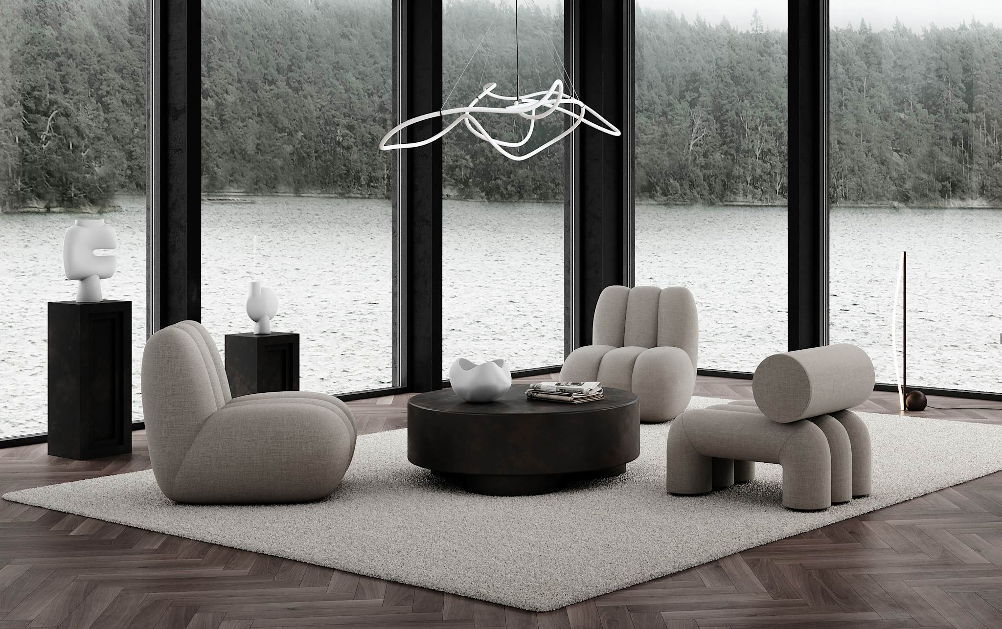 101 Copenhagen - Ghost Chandelier, Big - Neon - Chandelier