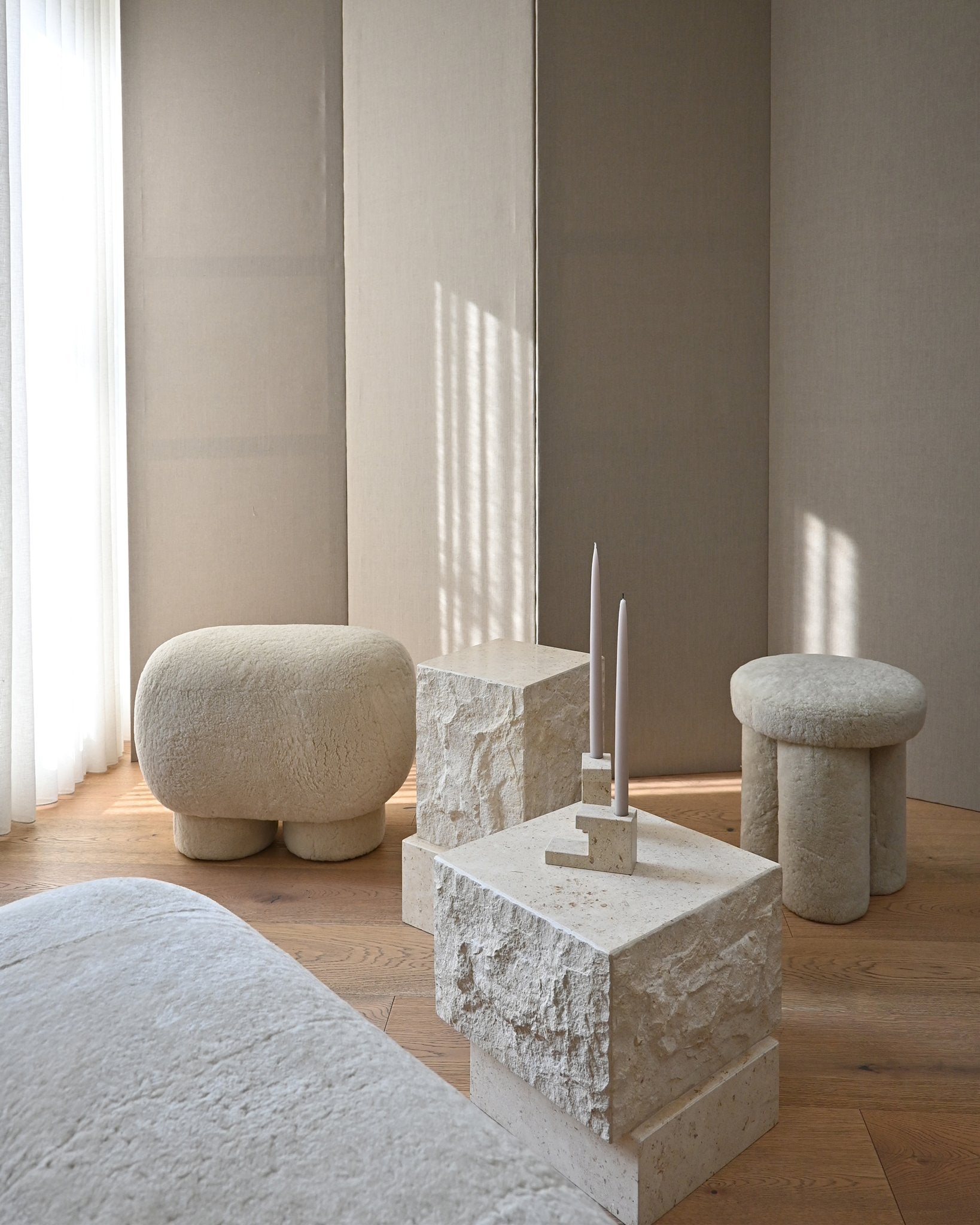 101 Copenhagen - Big Foot Stool - Sandshell (Sheepskin) - Stool