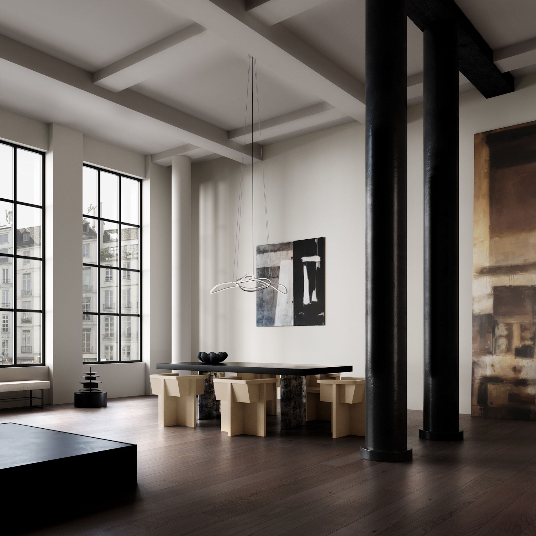 101 Copenhagen - Ghost Chandelier, Mini - Chrome (5m) - Chandelier