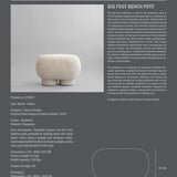 101 Copenhagen - Big Foot Bench, Petit - Sandshell (Sheepskin) - Bench