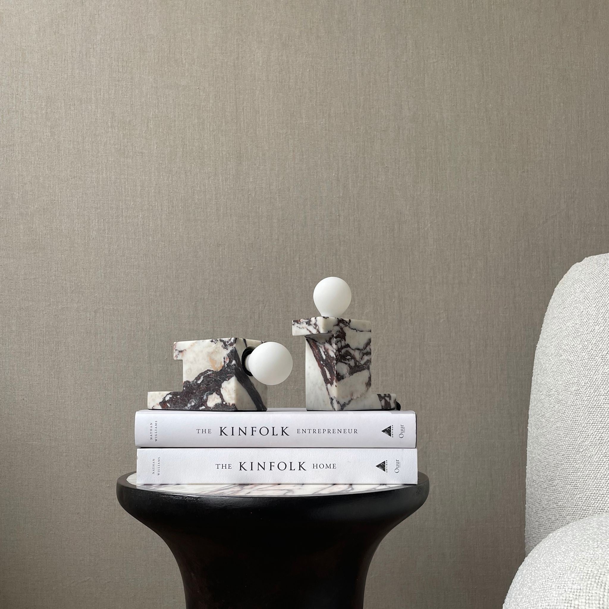 101 Copenhagen - Brick Lamp, Low - Calacatta - Table Lamp