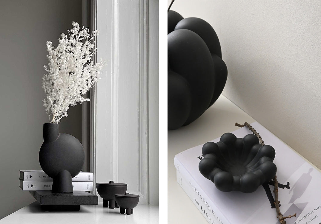 101 Copenhagen Bloom tray , duck jars, and Sphere vase