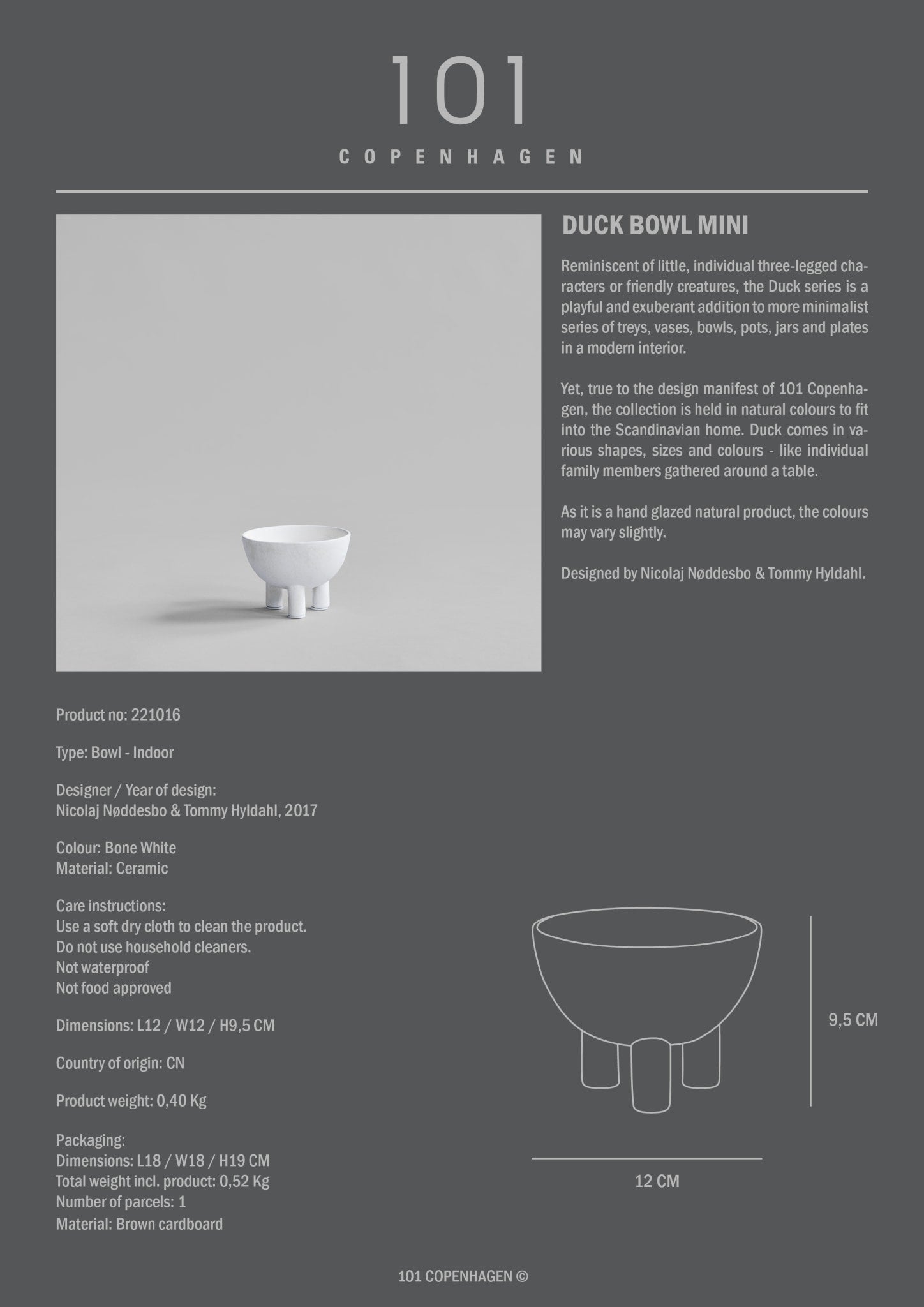 101 Copenhagen - Duck Bowl, Mini - Bone White - Ceramic bowl