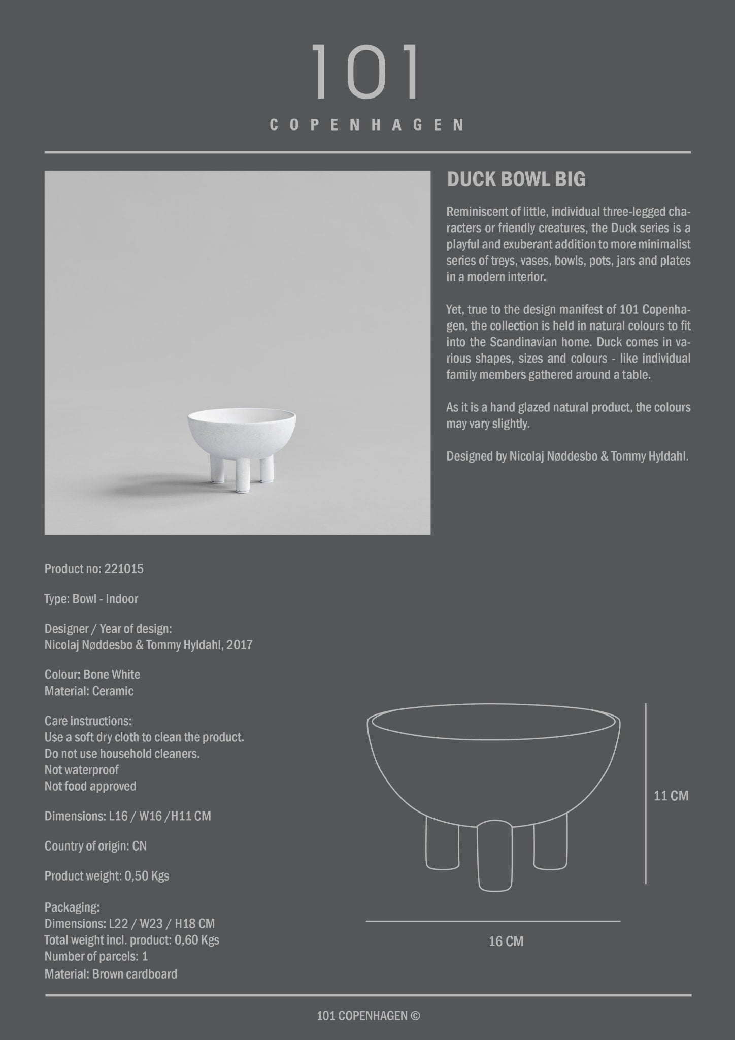 101 Copenhagen - Duck Bowl, Big - Bone White - Ceramic bowl