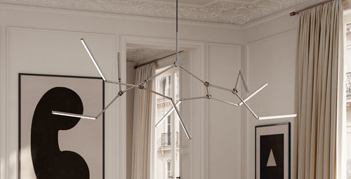 101 Copenhagen Stick Chandelier in Chrome