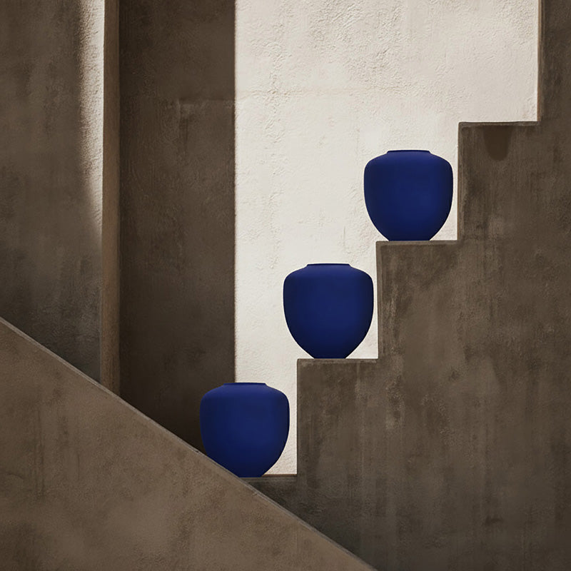 3 Marrakech Blue Sunao vases in Medio