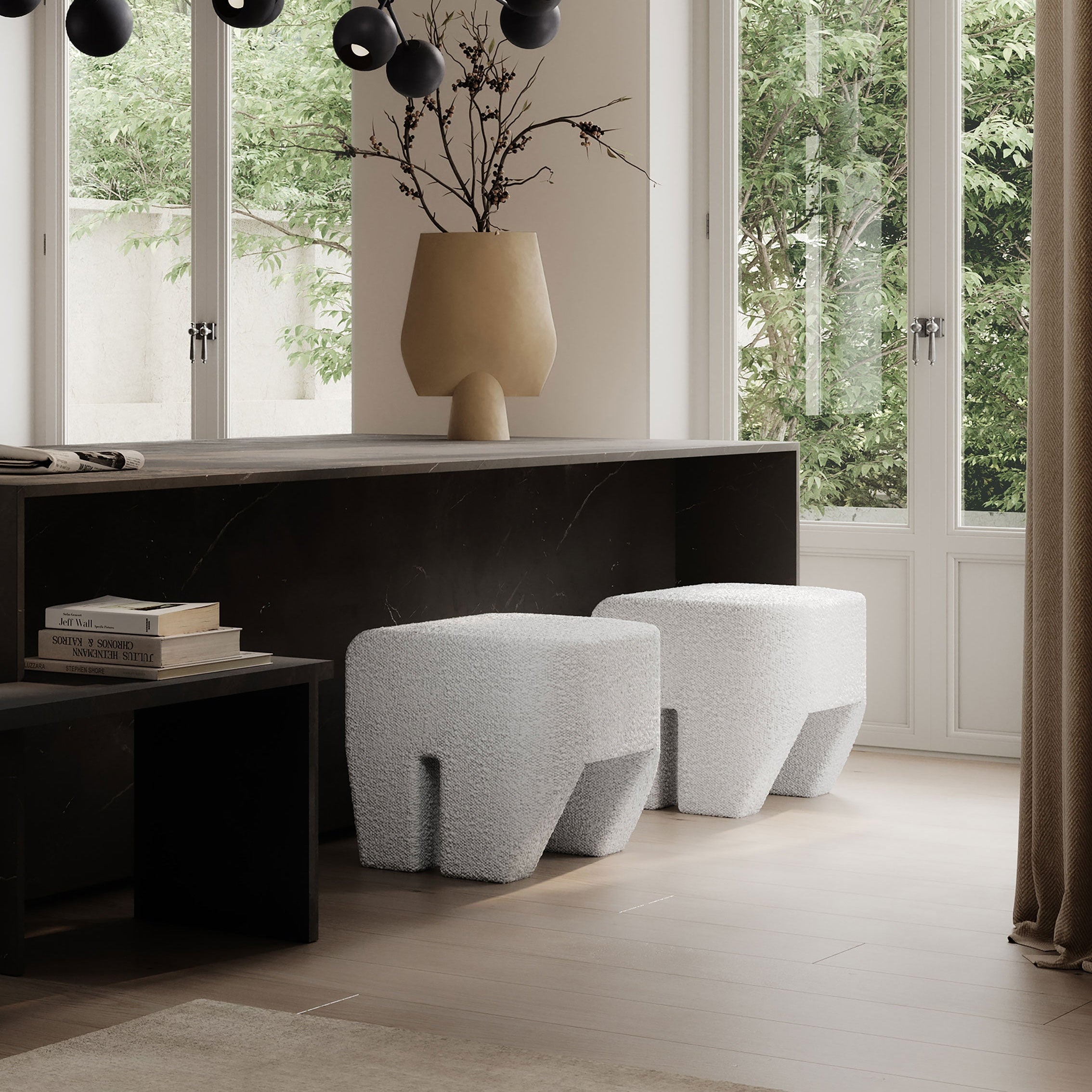 101 Copenhagen Sculpt stools and Sphere Vase