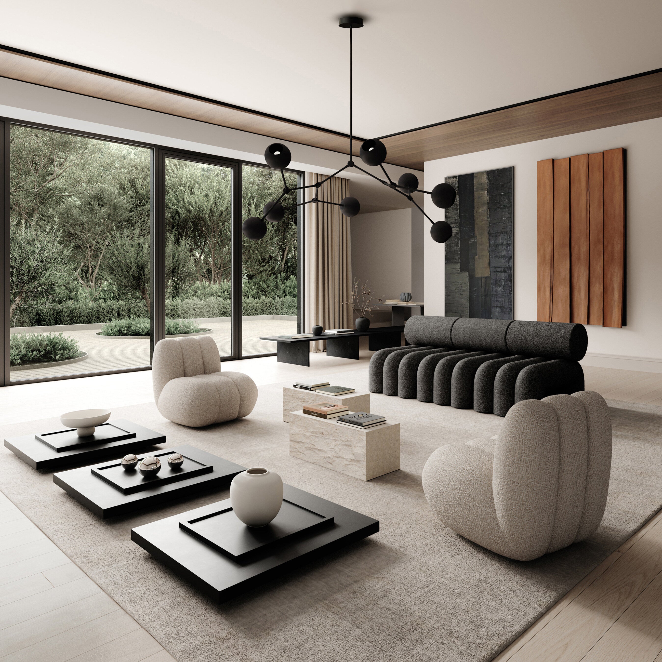 101 Copenhagen - Drop Chandelier Globe - Burned Black (5m) - Chandelier