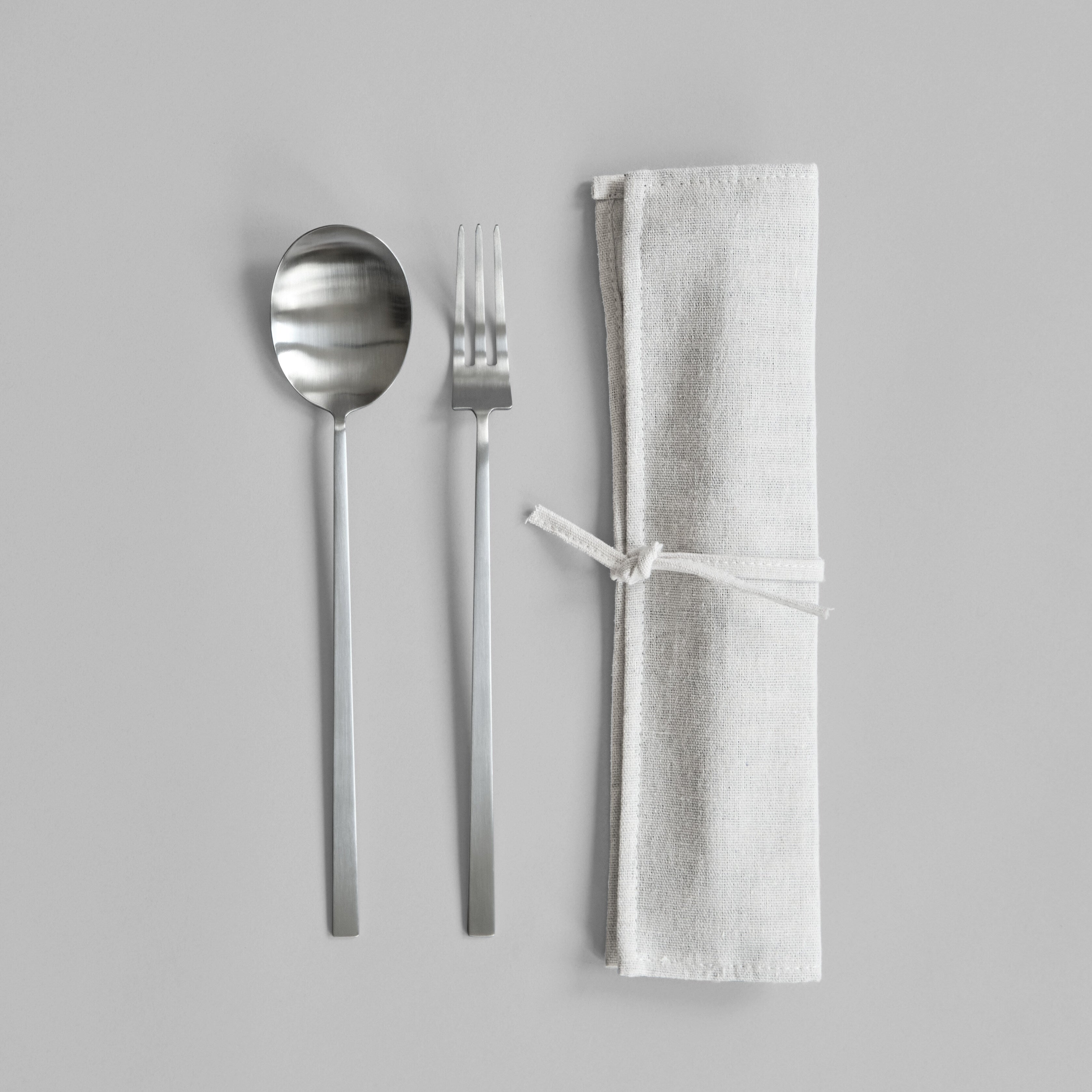 101 Copenhagen - Kogei Salad Servers - Brushed Steel - Cutlery