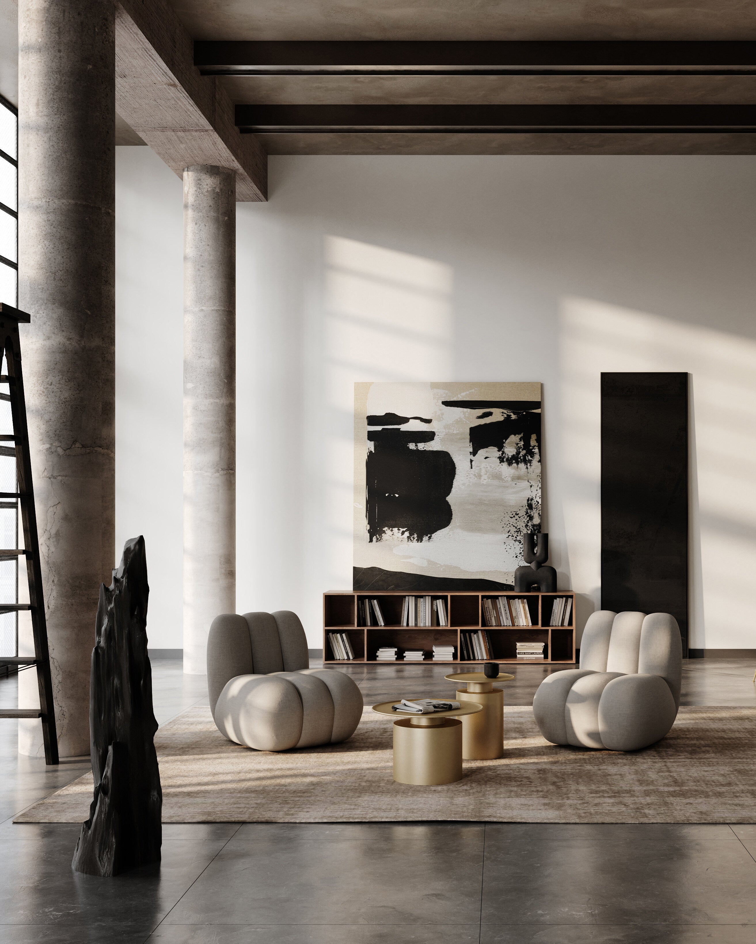 101 Copenhagen - Pillar Table, Low - Brass - Coffee Table