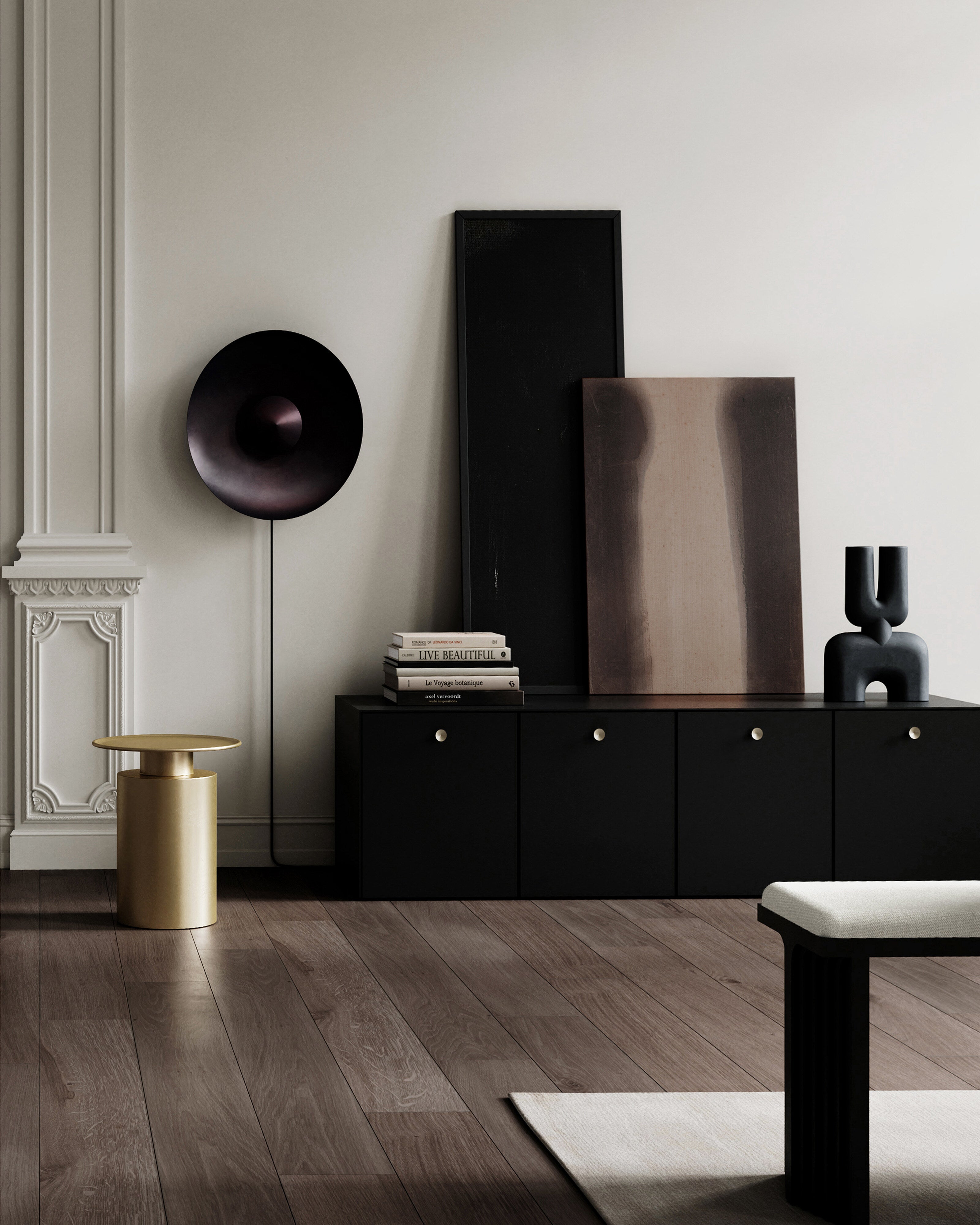 101 Copenhagen - Pillar Table, Tall - Brass - Coffee Table