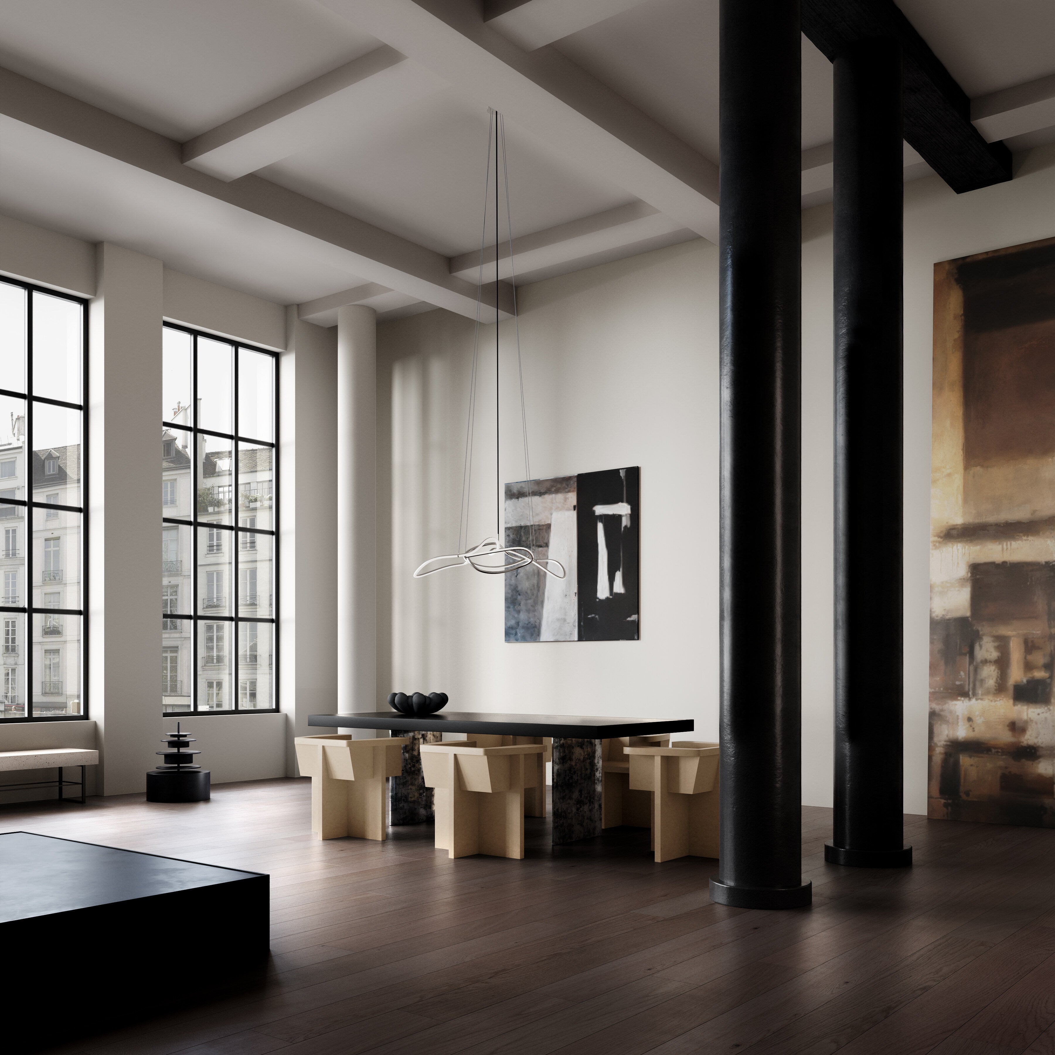 101 Copenhagen - Ghost Chandelier, Mini - Chrome (5m) - Chandelier