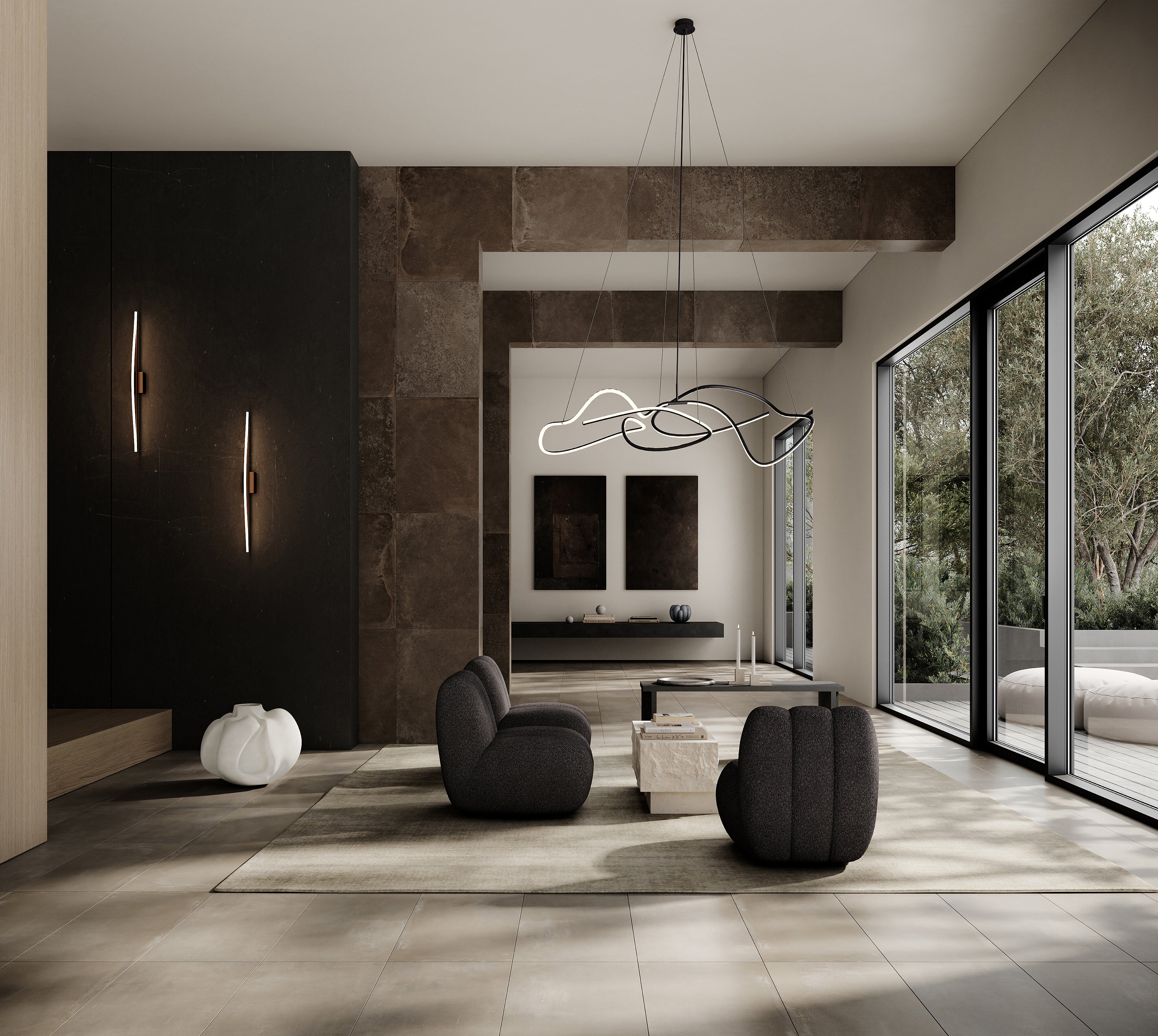 101 Copenhagen - Ghost Chandelier, Big - Burned Black (5m) - Chandelier