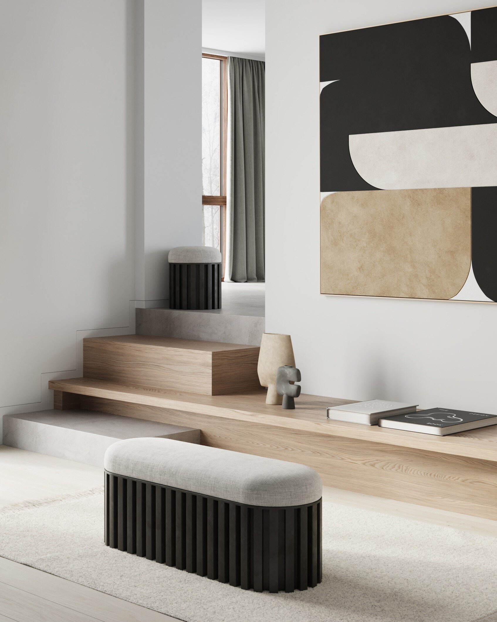 Sphere Vase Square, Big - Sand | Ceramic | 101 Copenhagen