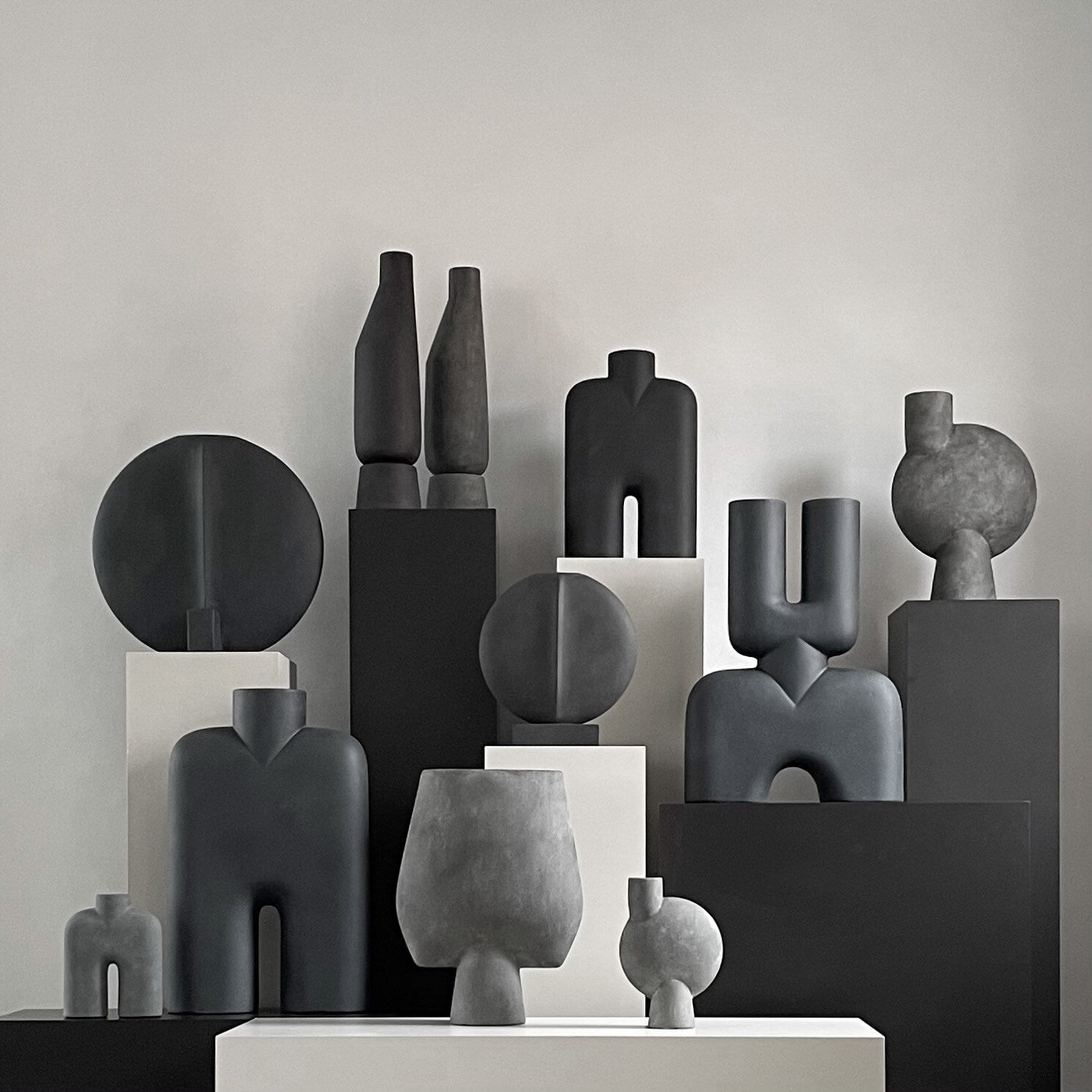 Cobra Vase Double, Hexa - Black | Ceramic | 101 Copenhagen
