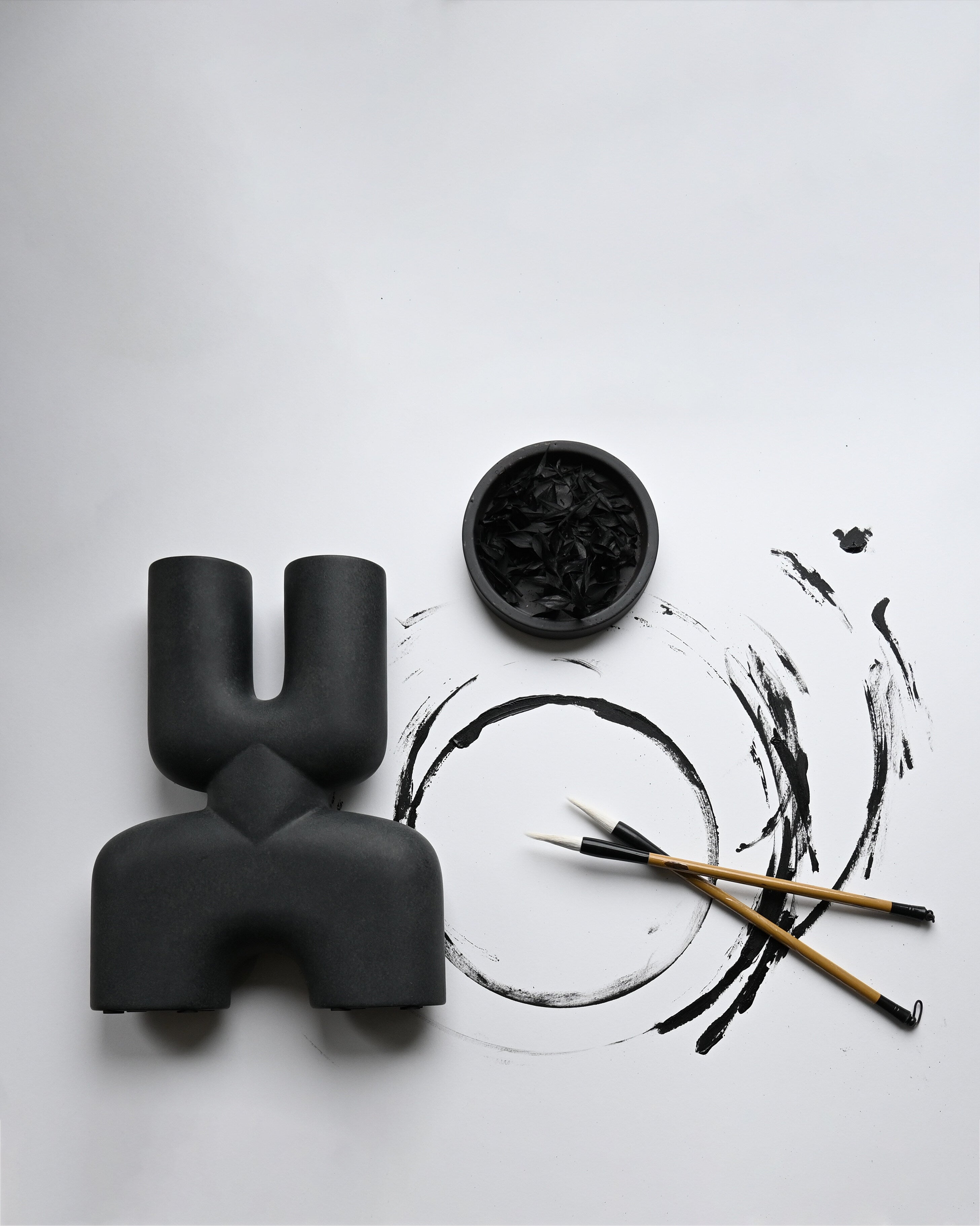 花瓶・フラワースタンド 101  Cobra Double Mini Black Cobra Vase Double, Mini - Black | Ceramic | 101 Copenhagen