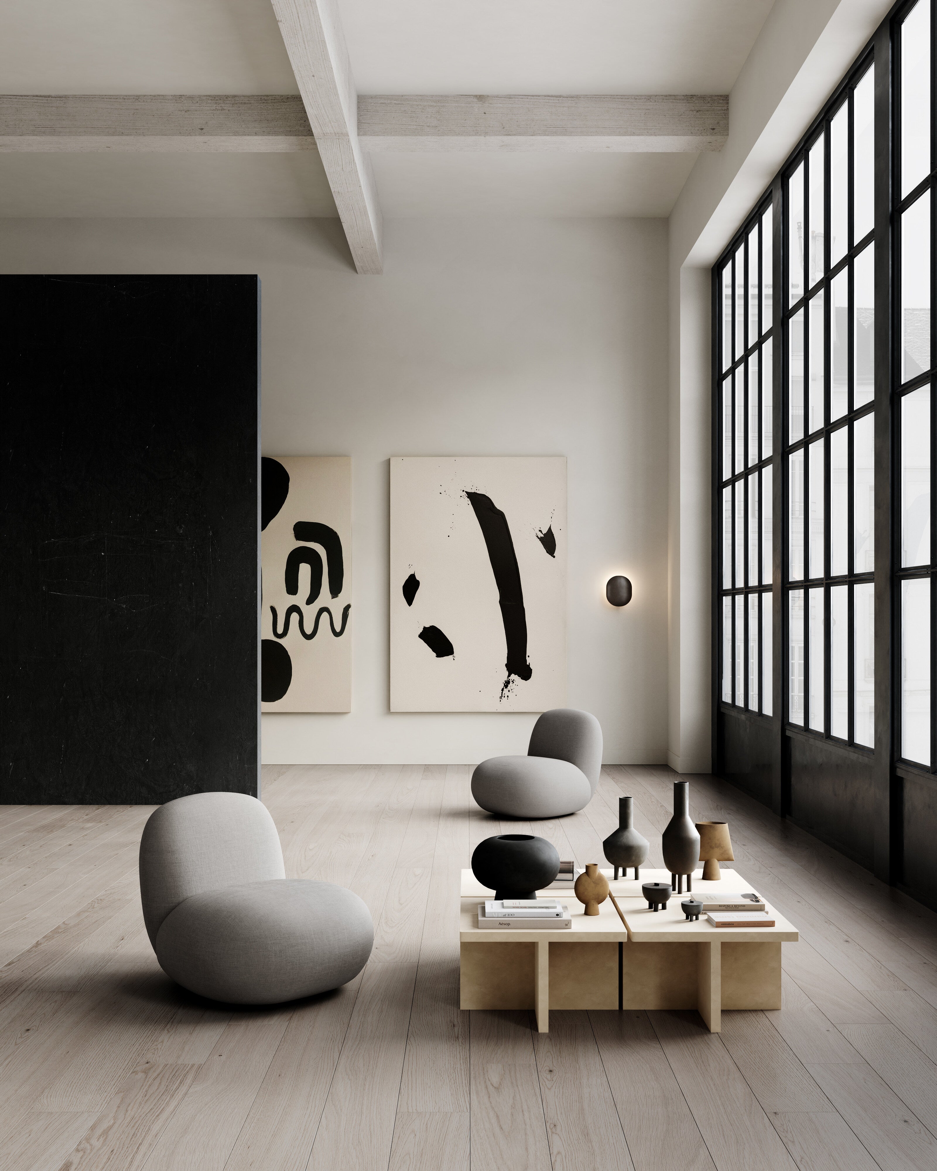 Kabin Vase, Fat - Black | Ceramic | 101 Copenhagen