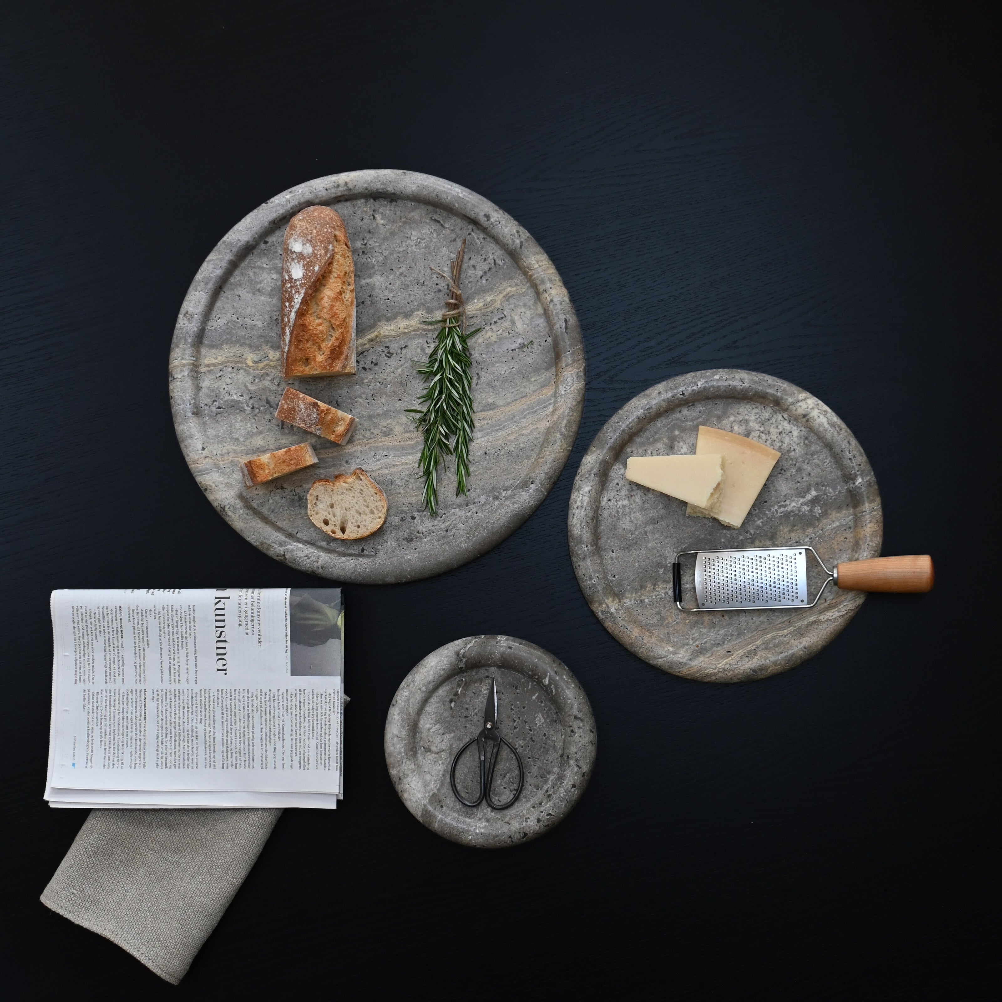 Enkei Tray, Medio - Silver Travertine