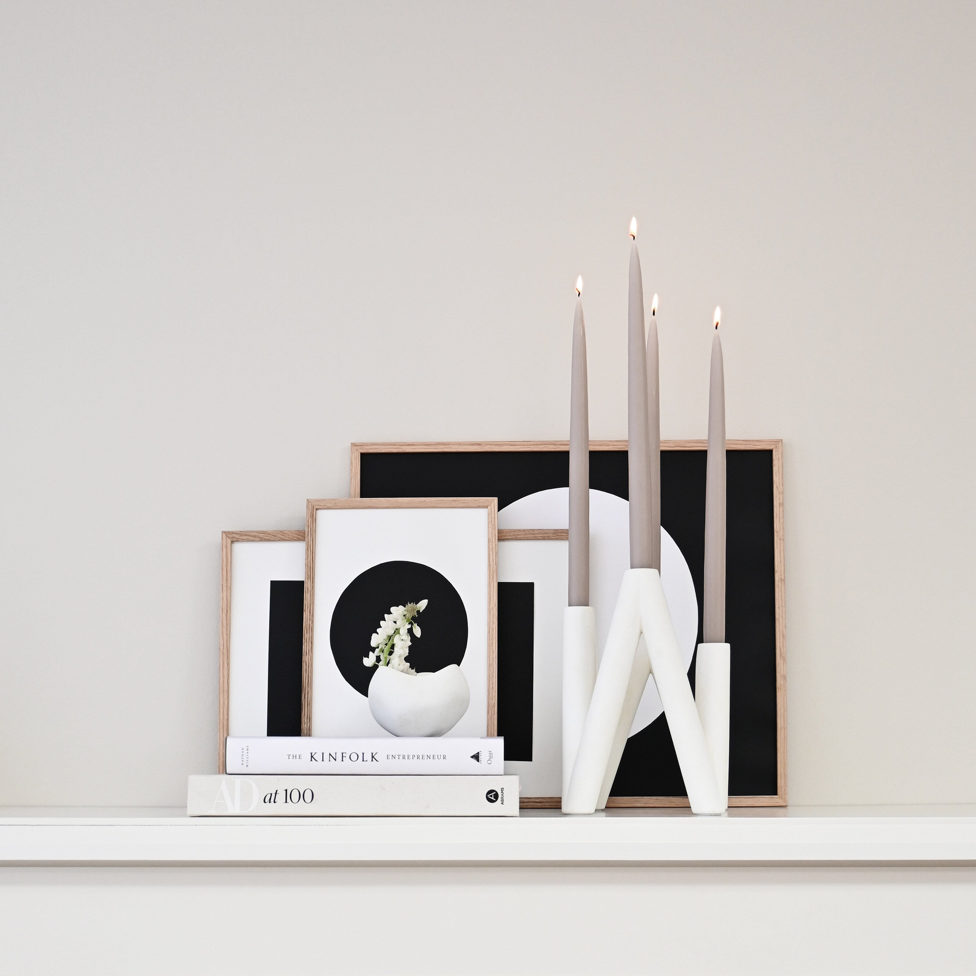 101 Copenhagen - W Candle Holder - Bone White - Candle Holder