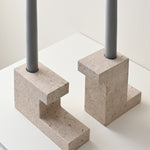 101 Copenhagen - Brick Candle Holder, Tall - Limestone - Candle Holder