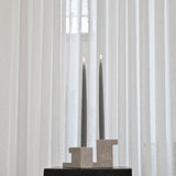 101 Copenhagen - Brick Candle Holder, Low - Limestone - Candle Holder