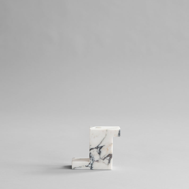 101 Copenhagen - Brick Candle Holder, Tall - Calacatta - Candle Holder