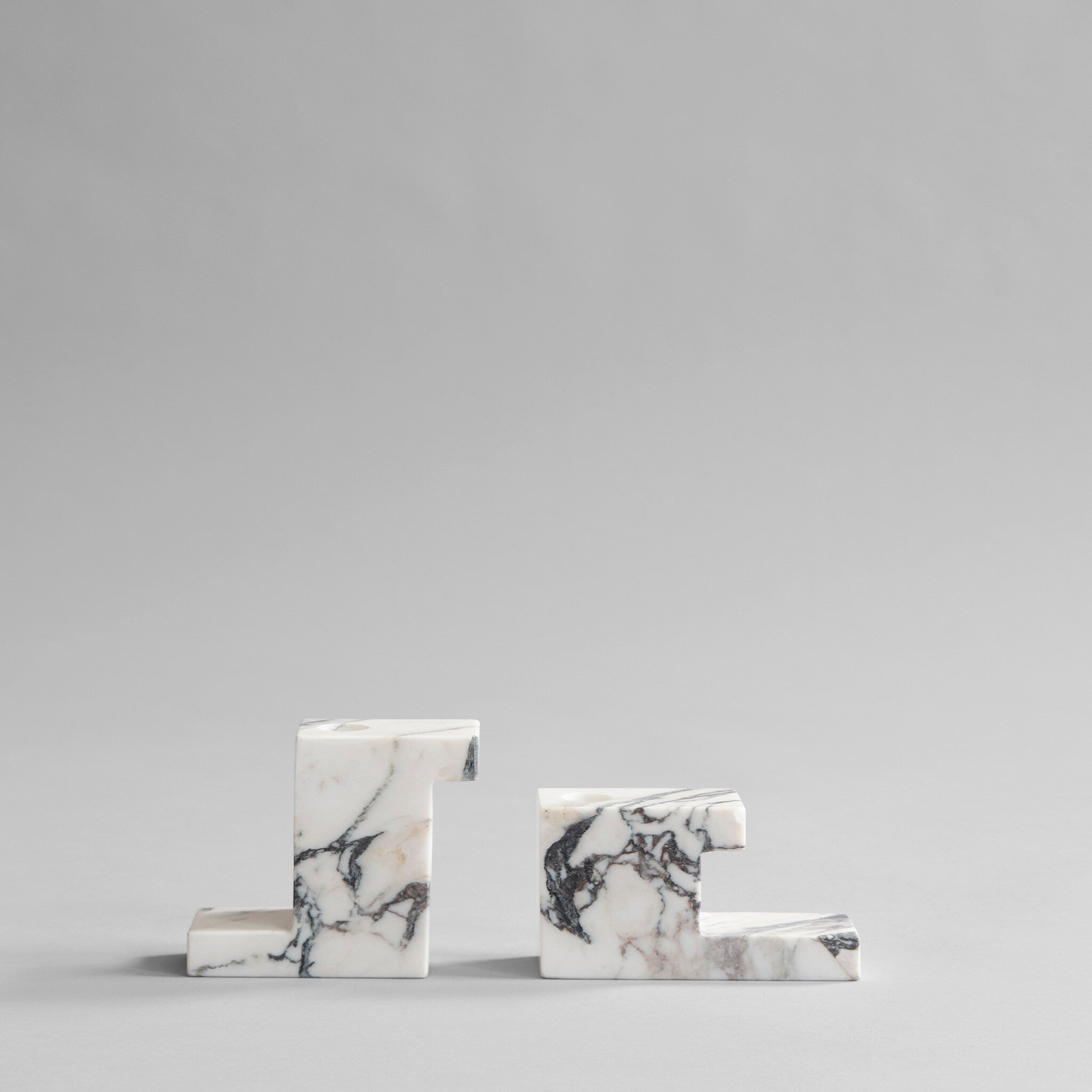 101 Copenhagen - Brick Candle Holder, Tall - Calacatta - Candle Holder