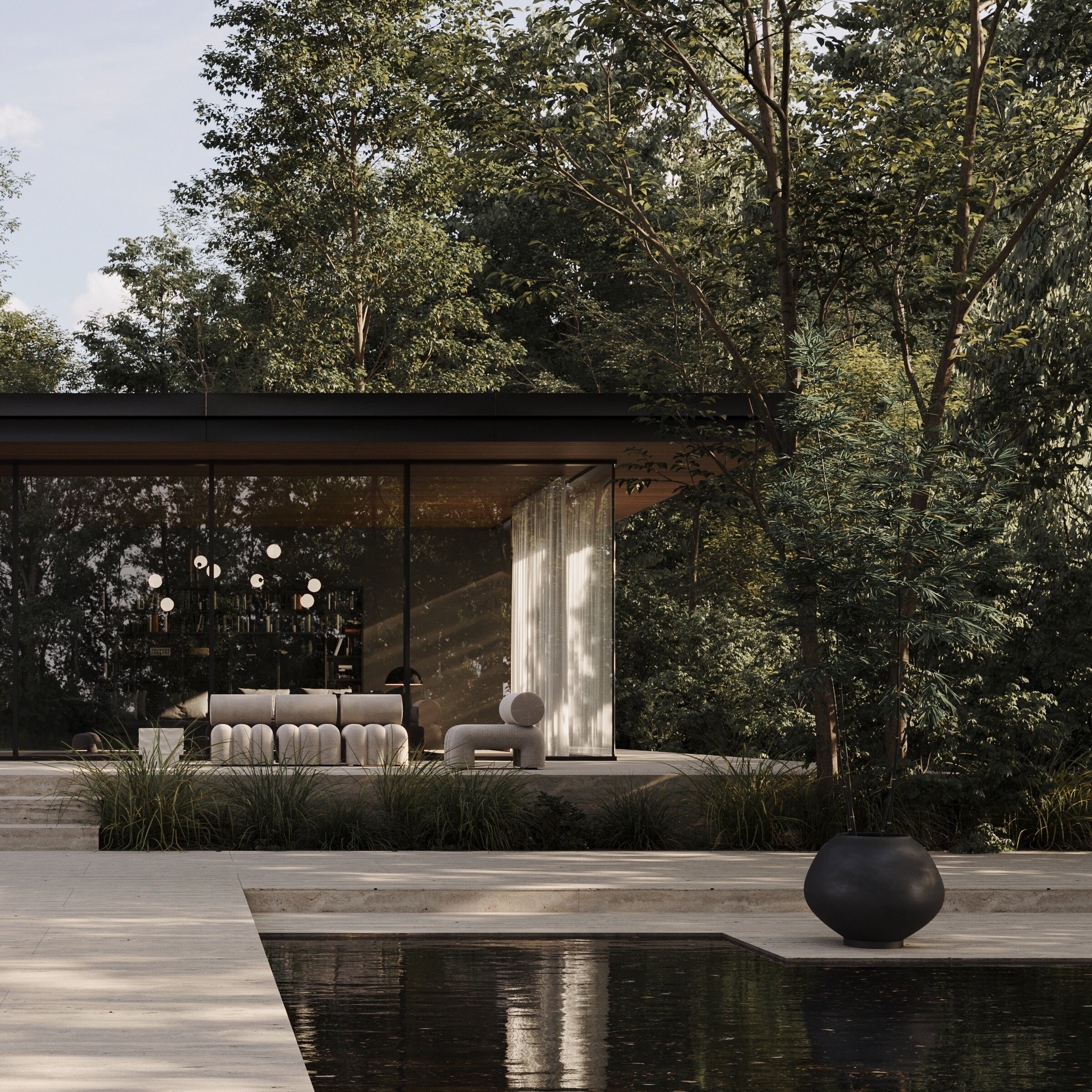 101 Copenhagen - Sunao Plant Pot Fat, Hexa - Black - Plant Pot