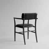Nama Dining Chair, Armrest Coffee Black  - Aniline Leather