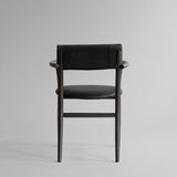 Nama Dining Chair, Armrest Coffee Black  - Aniline Leather