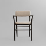 Nama Dining Chair, Armrest - Coffee Black, Linen