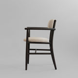 Nama Dining Chair, Armrest - Coffee Black, Linen