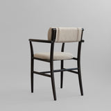 Nama Dining Chair, Armrest - Coffee Black, Linen