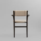Nama Dining Chair, Armrest - Coffee Black, Linen