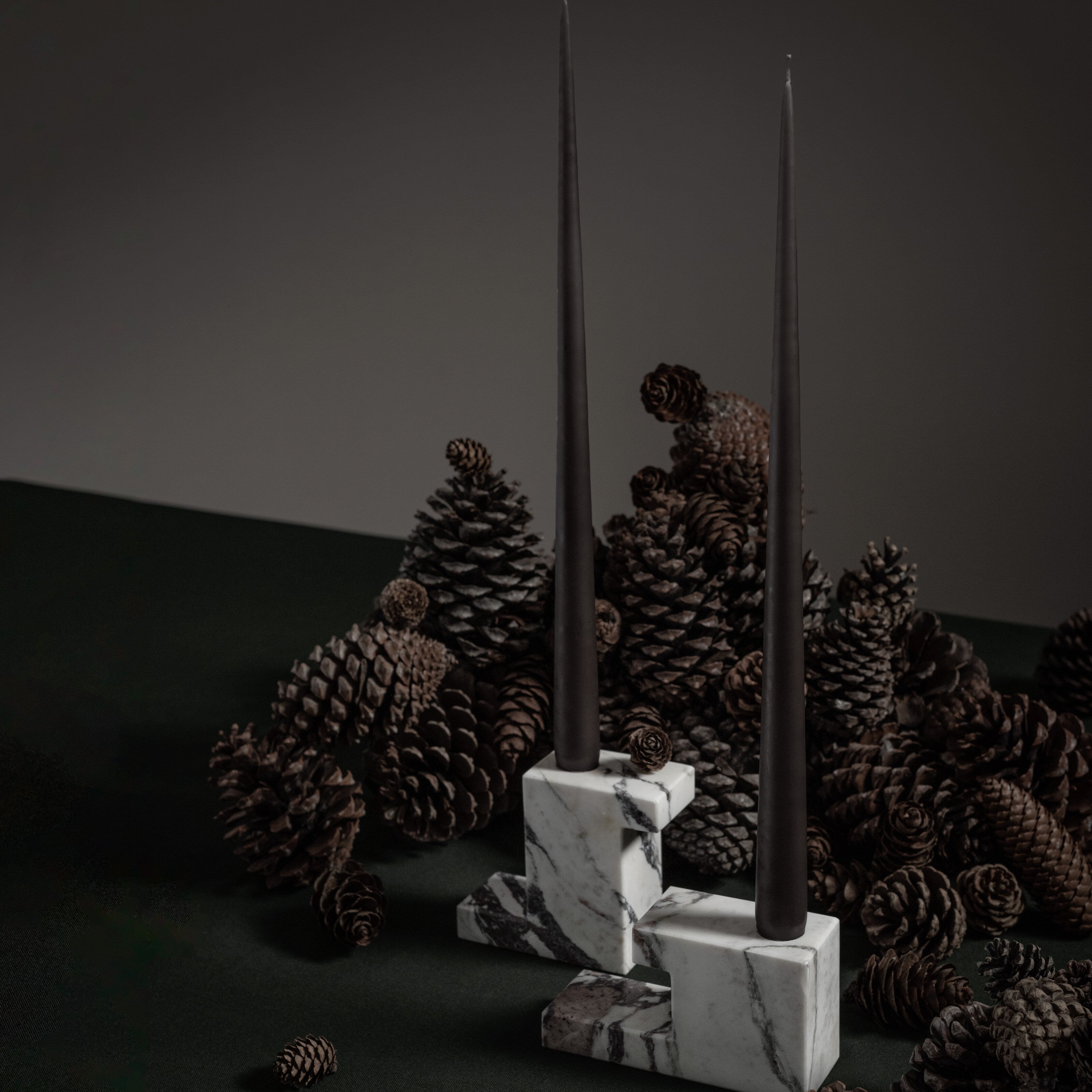 101 Copenhagen - Brick Candle Holder, Tall - Calacatta - Candle Holder