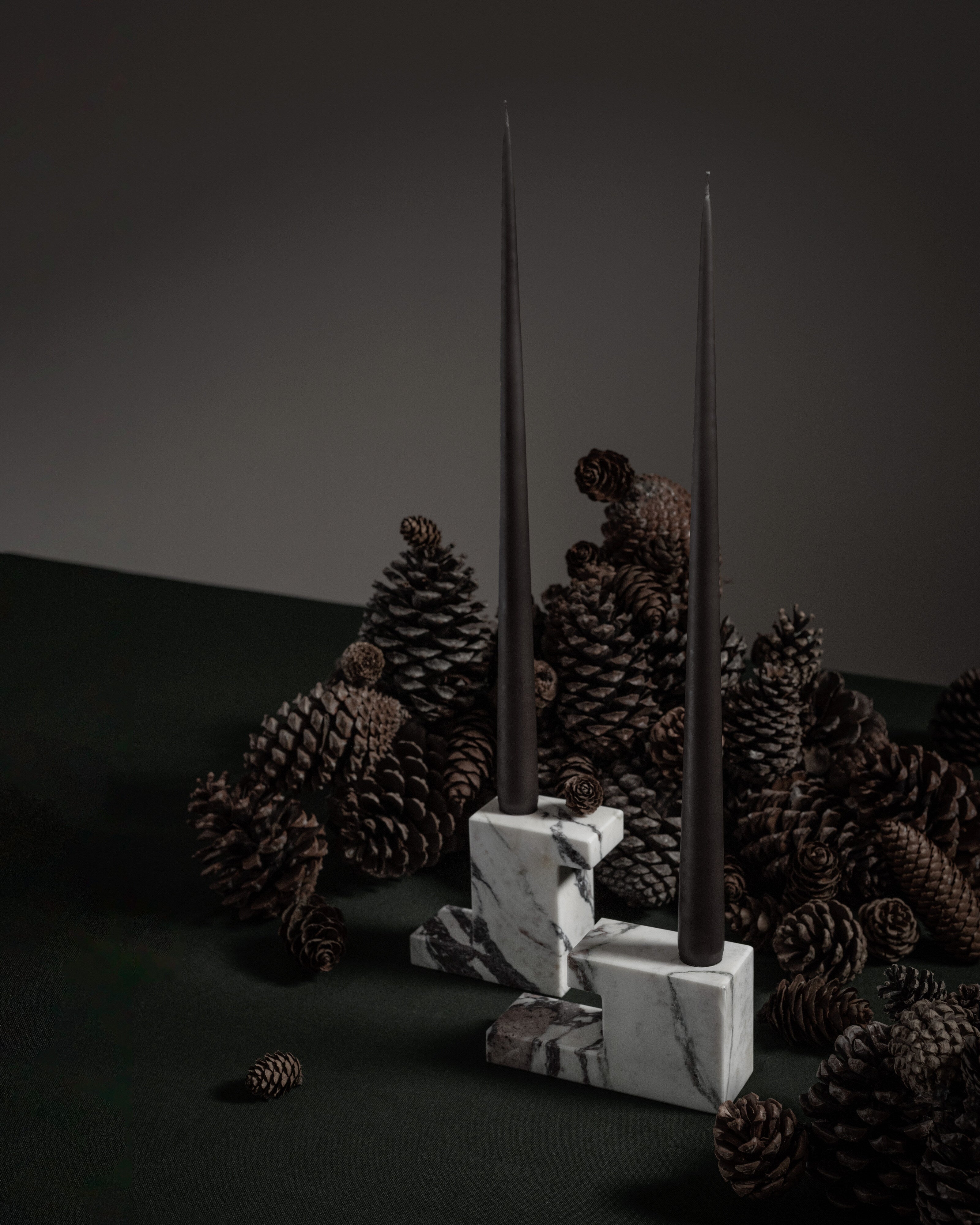 101 Copenhagen - Brick Candle Holder, Low - Calacatta - Candle Holder