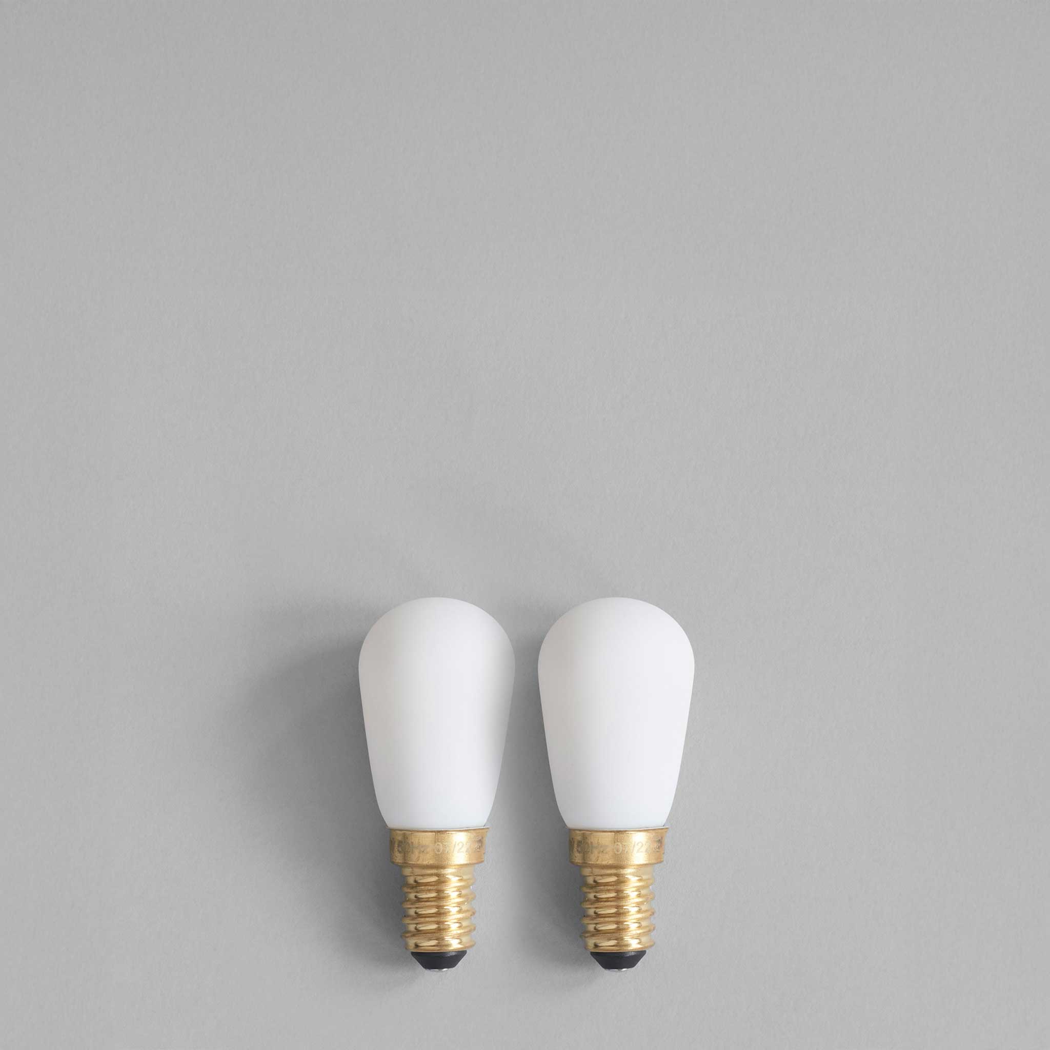 set of two Pygmy - LED Light Bulbs - Matt Porcelain - E14 - 240V