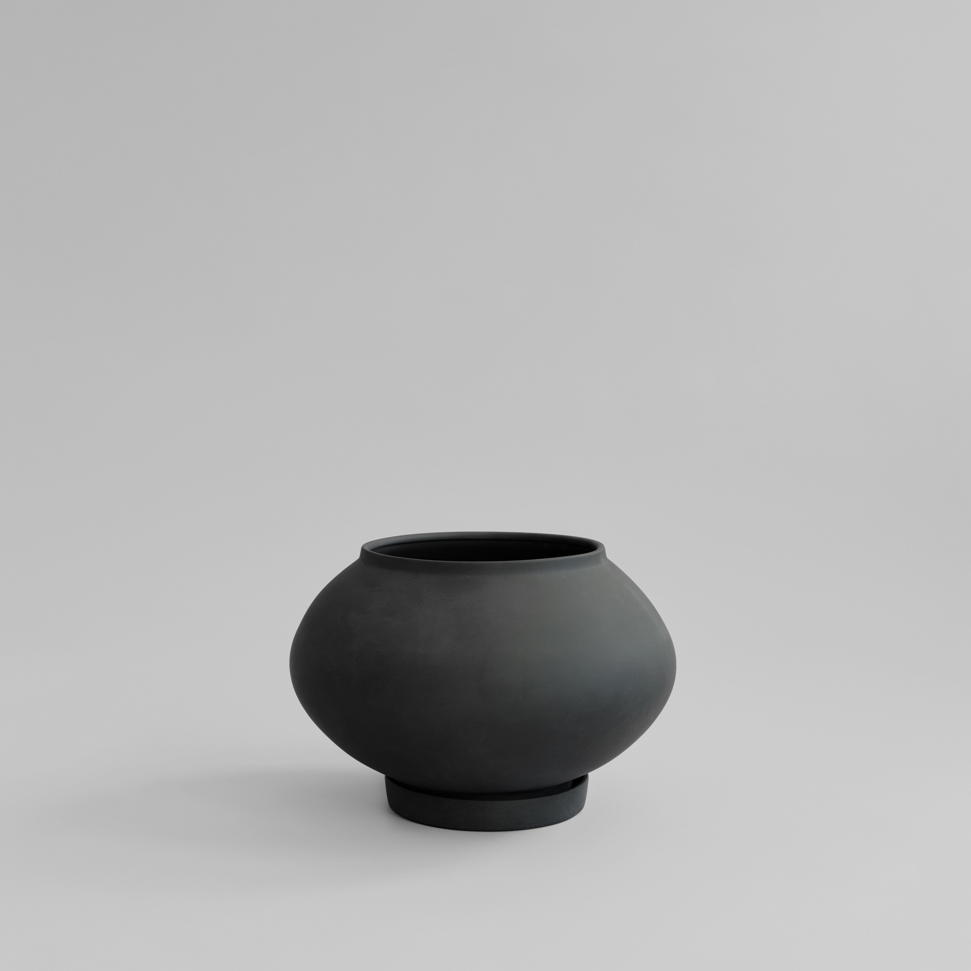 101 Copenhagen - Sunao Plant Pot Fat, Medio - Black - Plant Pot