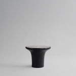 101 Copenhagen - Trumpet Table, Low - Silver Travertine - Coffee Table