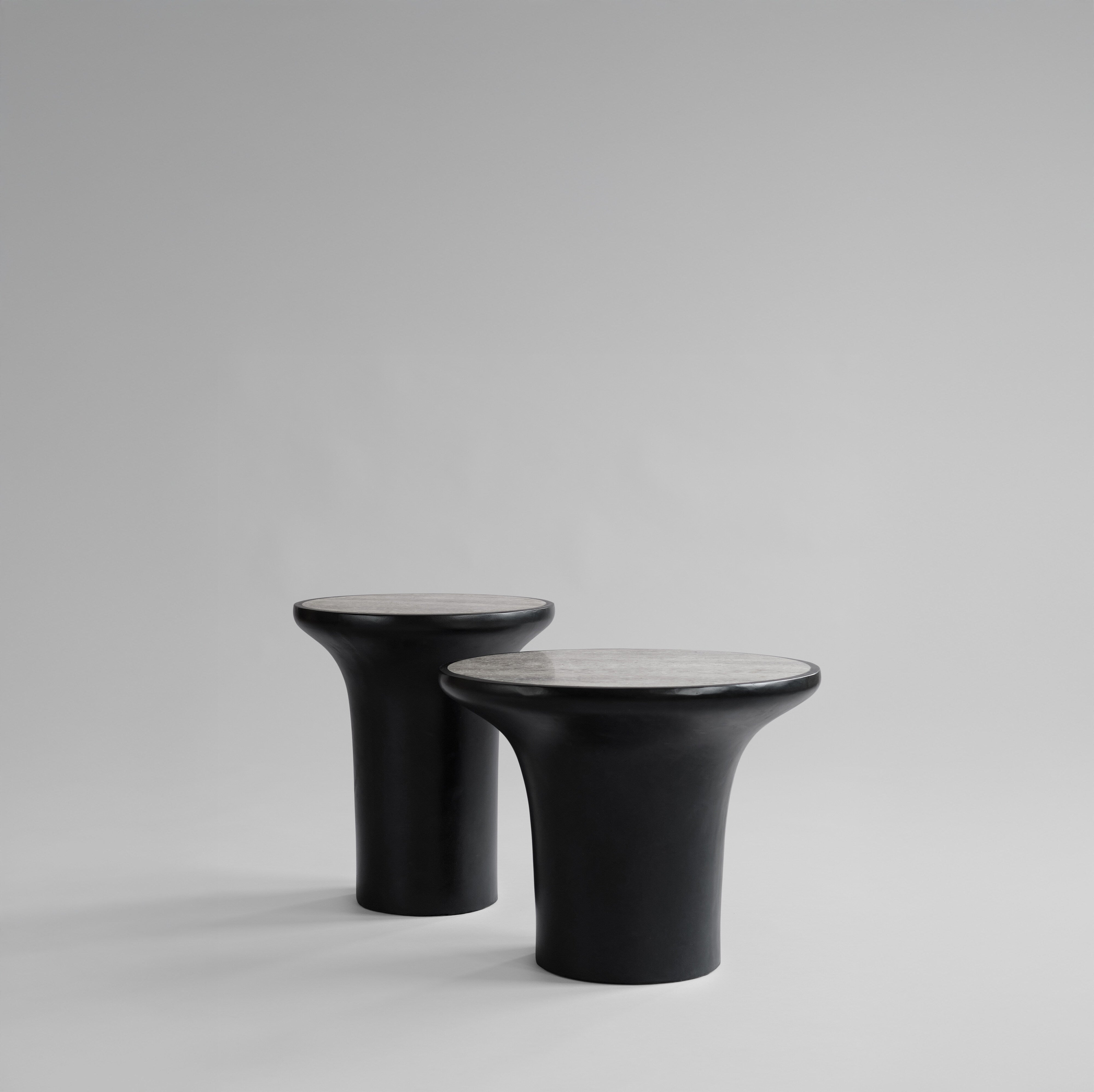 101 Copenhagen - Trumpet Table, Low - Silver Travertine - Coffee Table