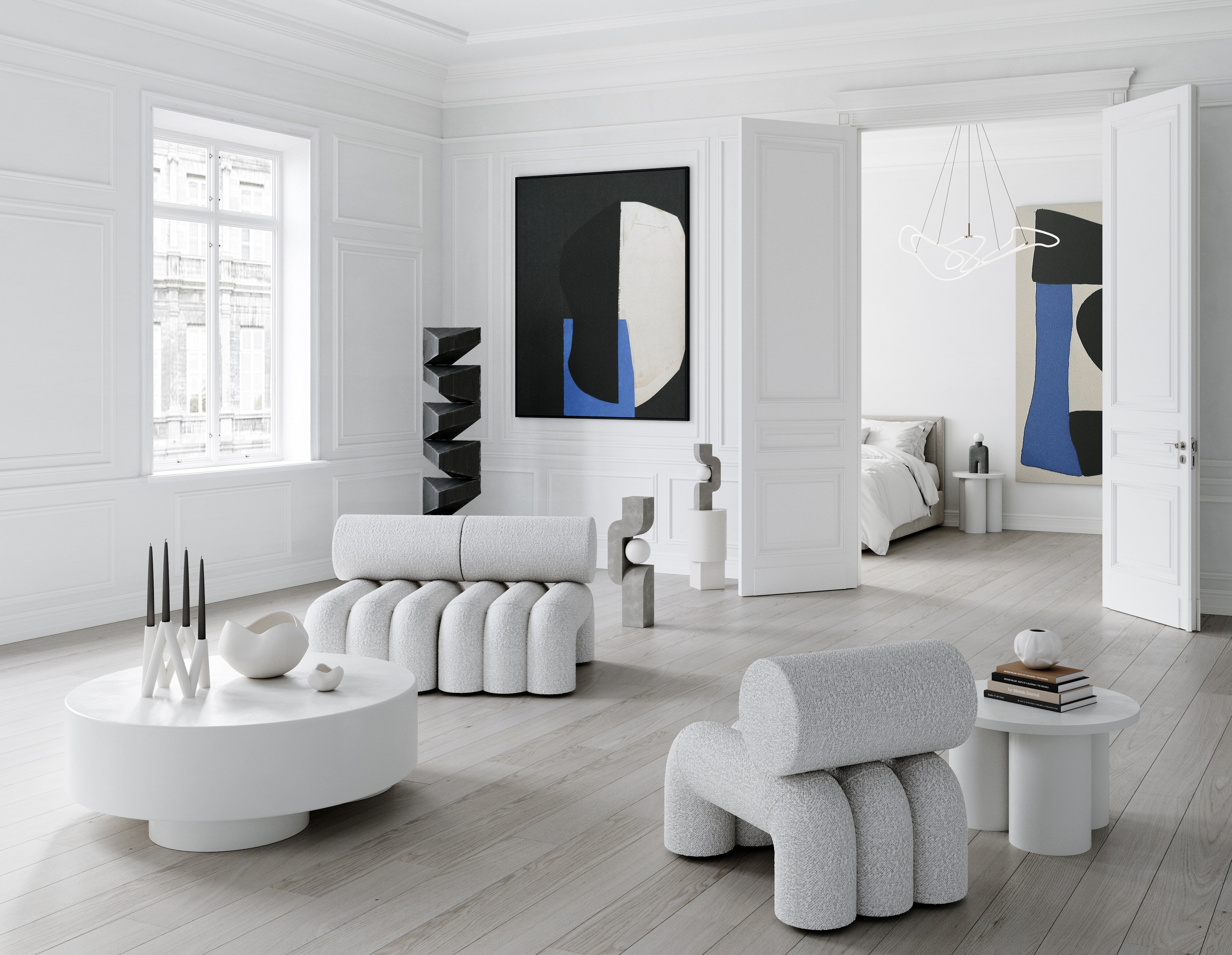 センターテーブル・ローテーブル 101  Big Foot Table Low Big Foot Table, Tall - Bone White | Coffee Table | 101 Copenhagen