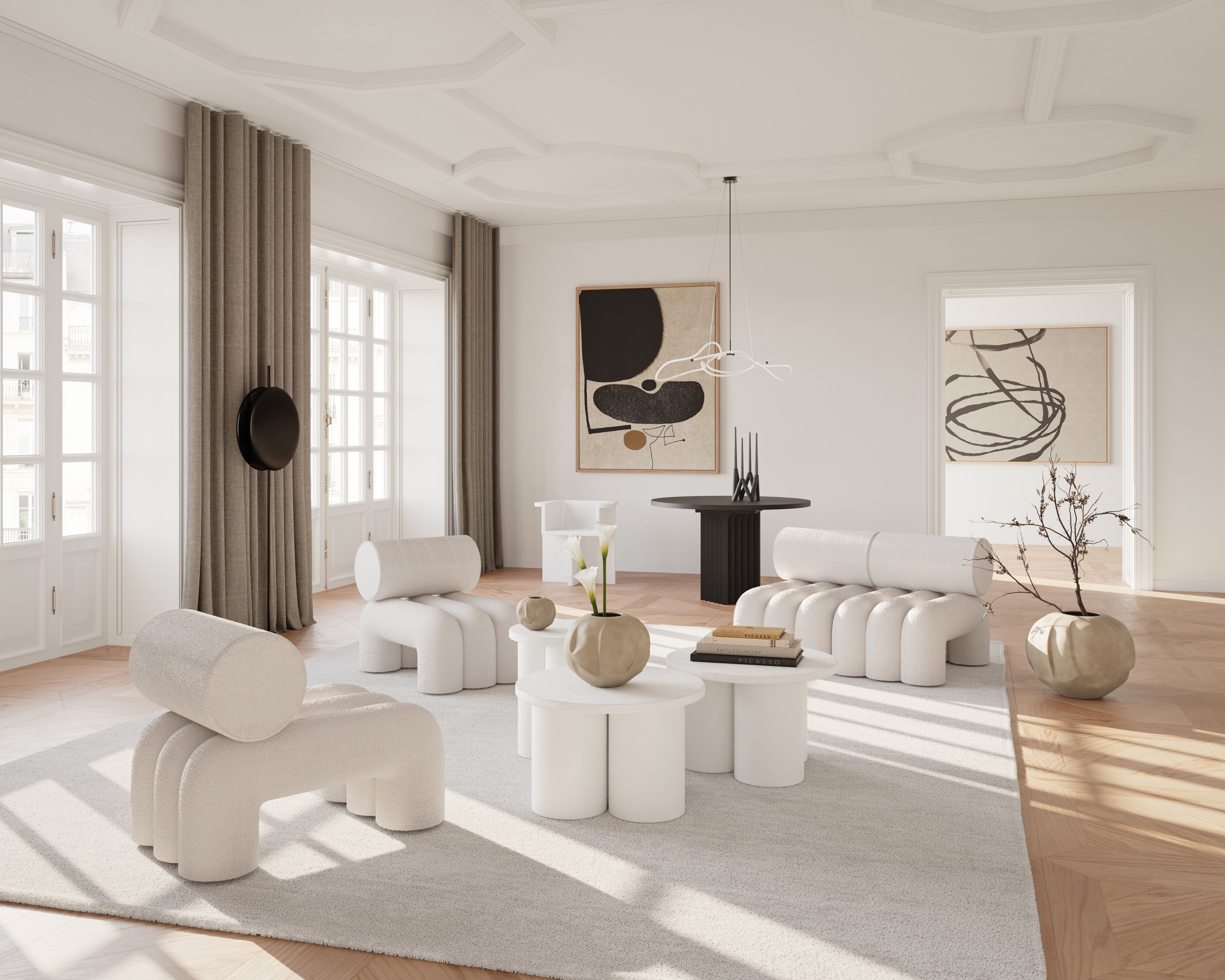 101 Copenhagen - Big Foot Table, Tall - Bone White - Coffee Table