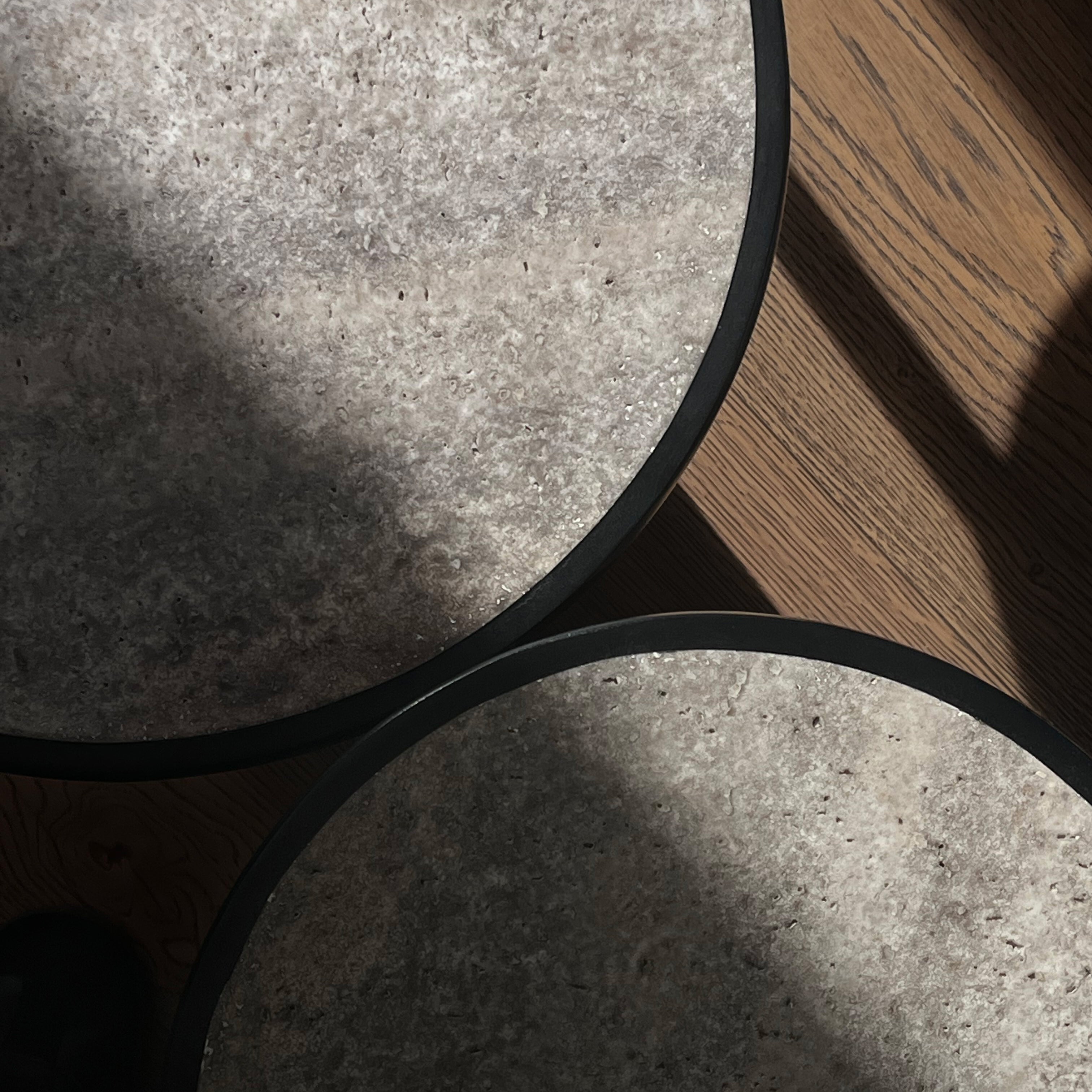 101 Copenhagen - Trumpet Table, Tall - Silver Travertine - Coffee Table