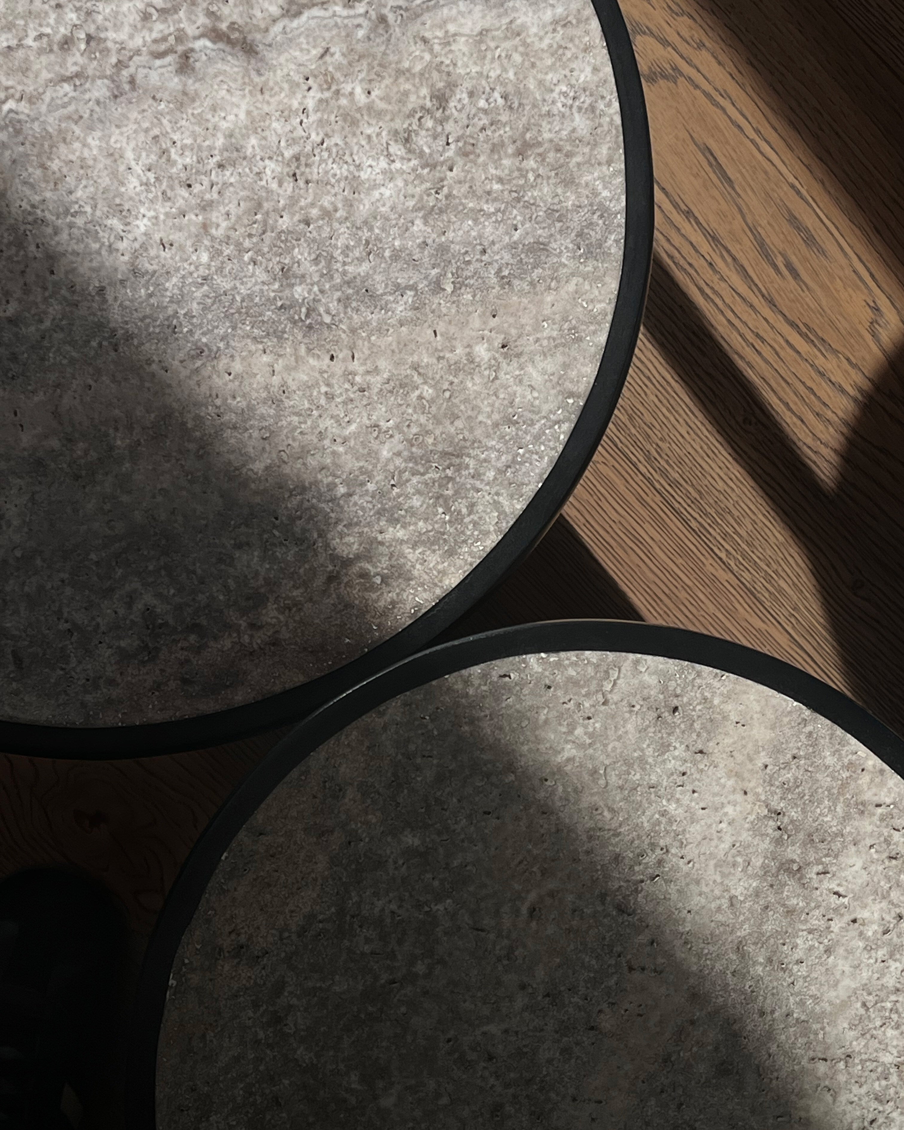 101 Copenhagen - Trumpet Table, Tall - Silver Travertine - Coffee Table