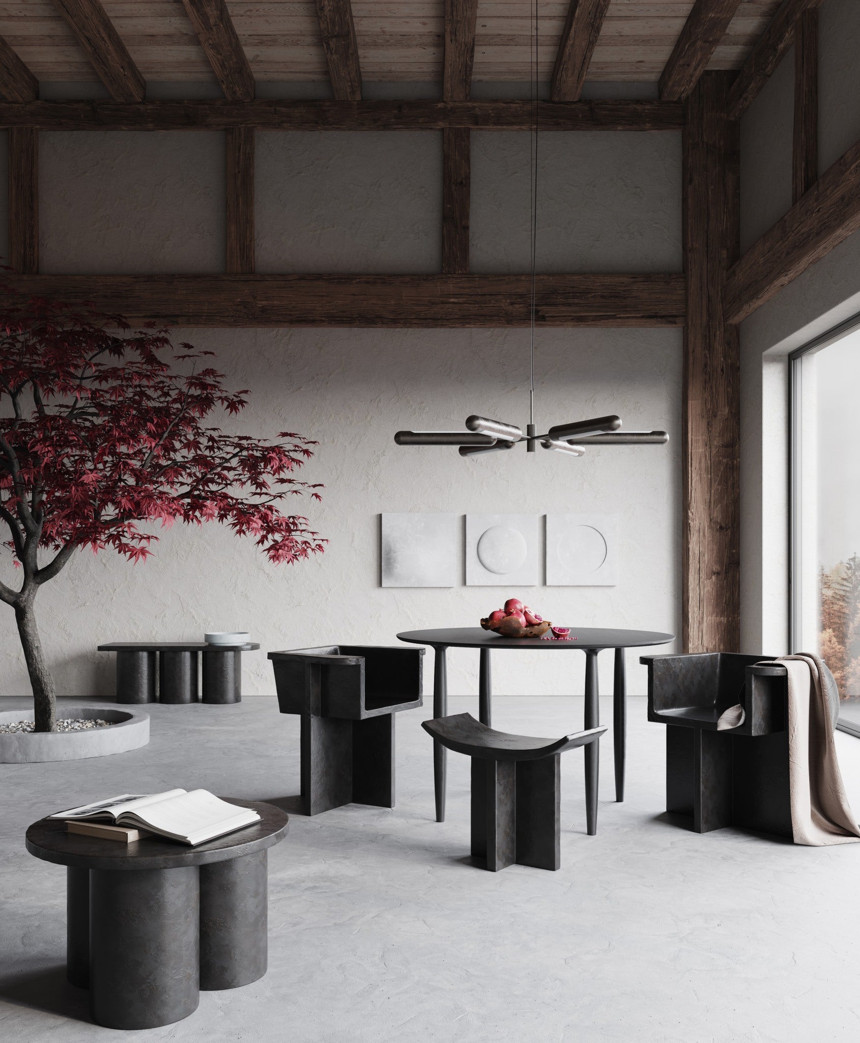 101 Copenhagen Living space with interior design pieces And Brutus Chairs