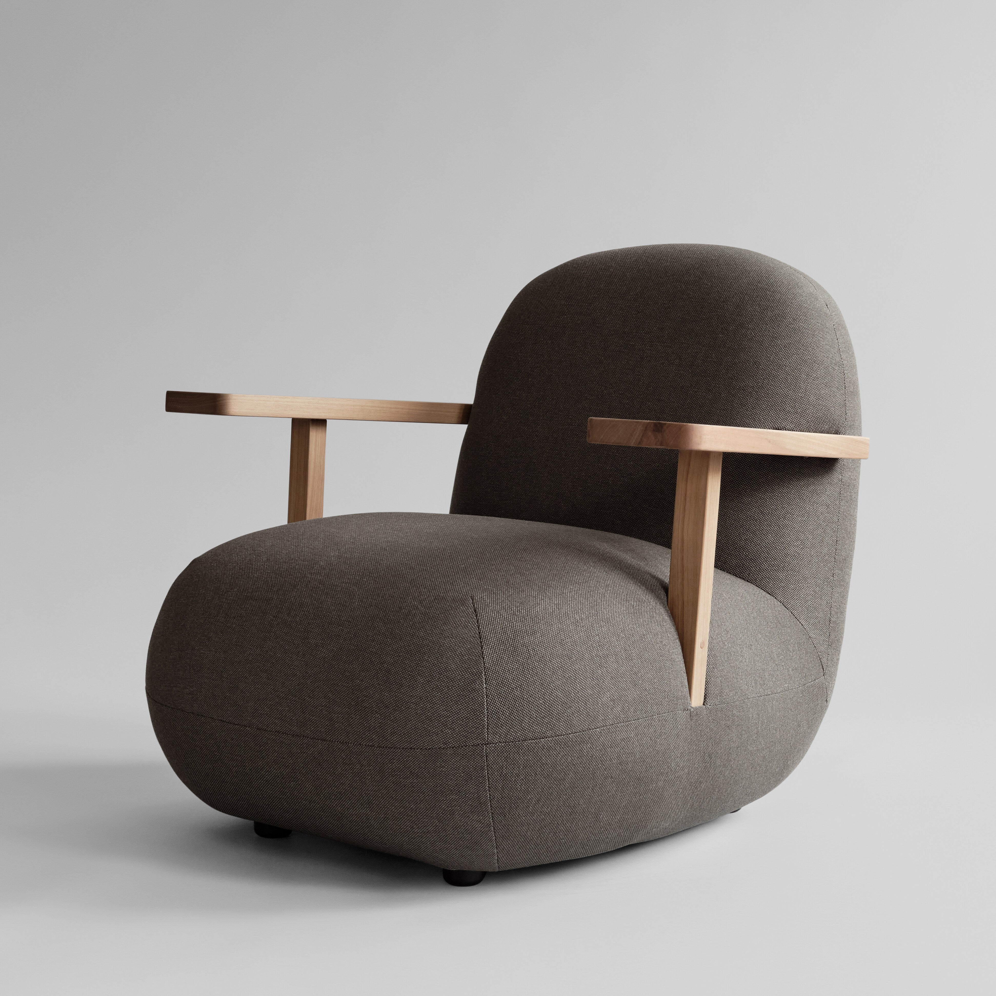 101 Copenhagen - Toe Chair Armrest - Teak / Stone Gray - Lounge Chair
