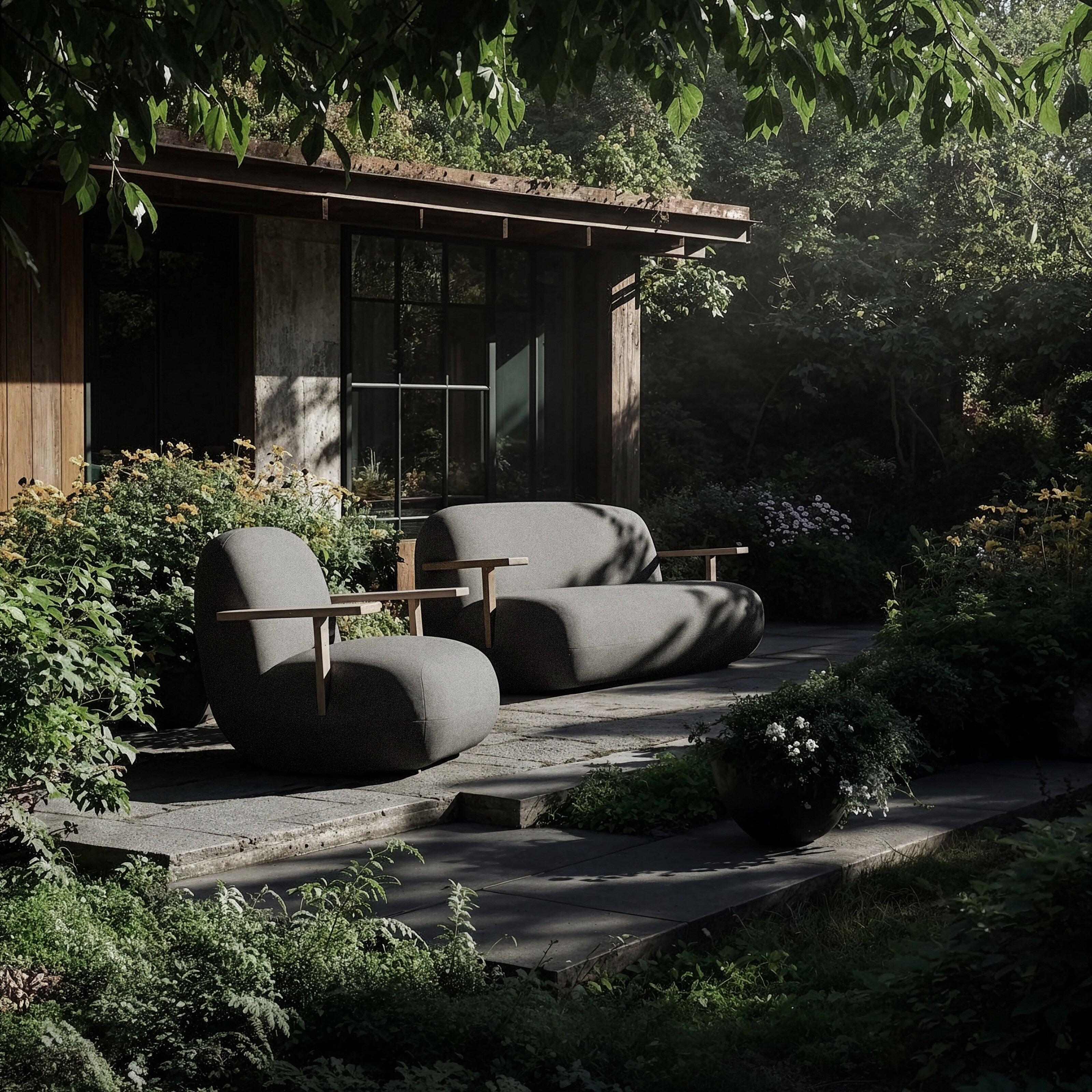 101 Copenhagen - Toe Sofa - Teak / Stone Gray - Sofa