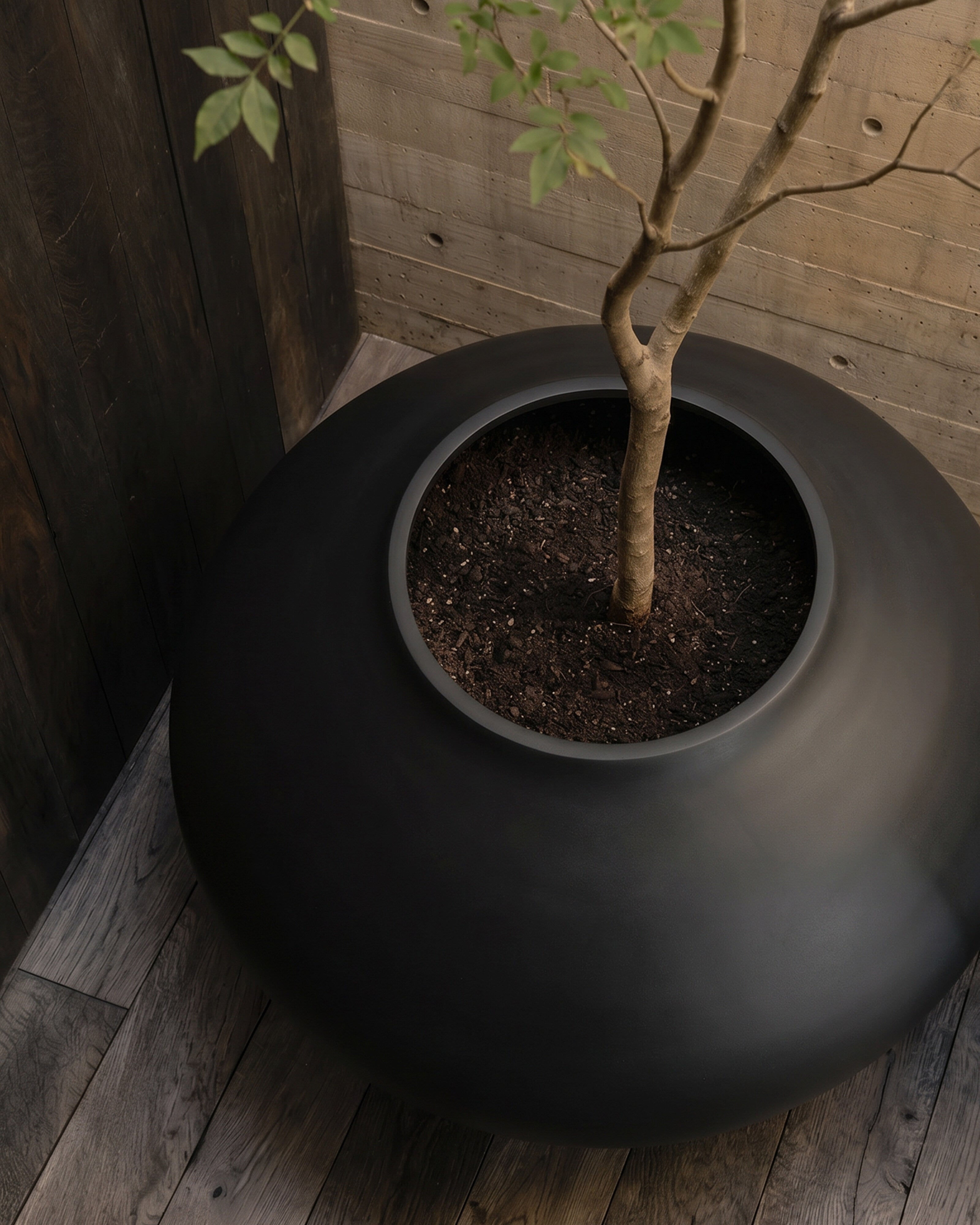 101 Copenhagen - Sunao Plant Pot Ellipse, Giant - Black - Plant Pot