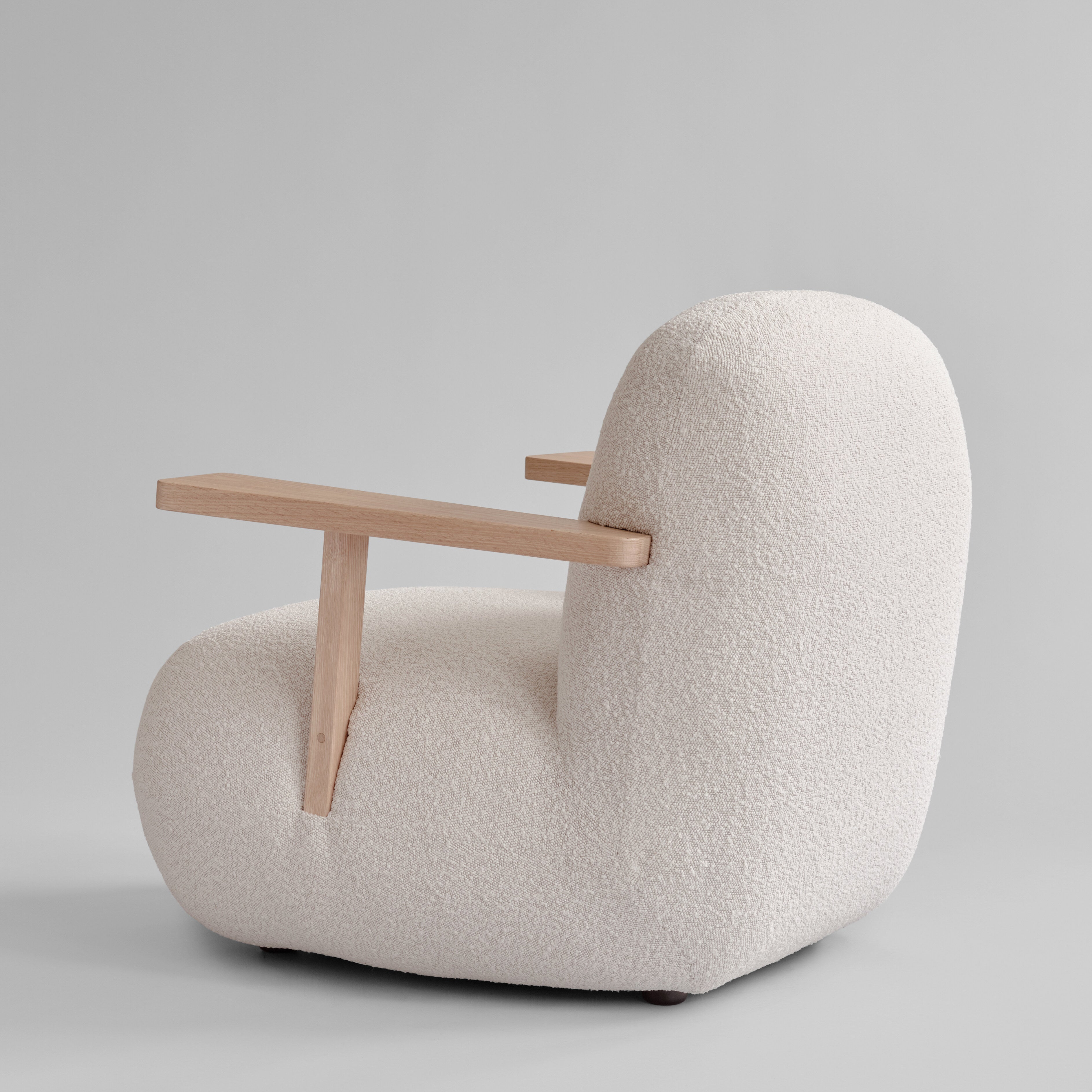101 Copenhagen - Toe Chair Armrest - Natural Oak / Off White - Lounge Chair
