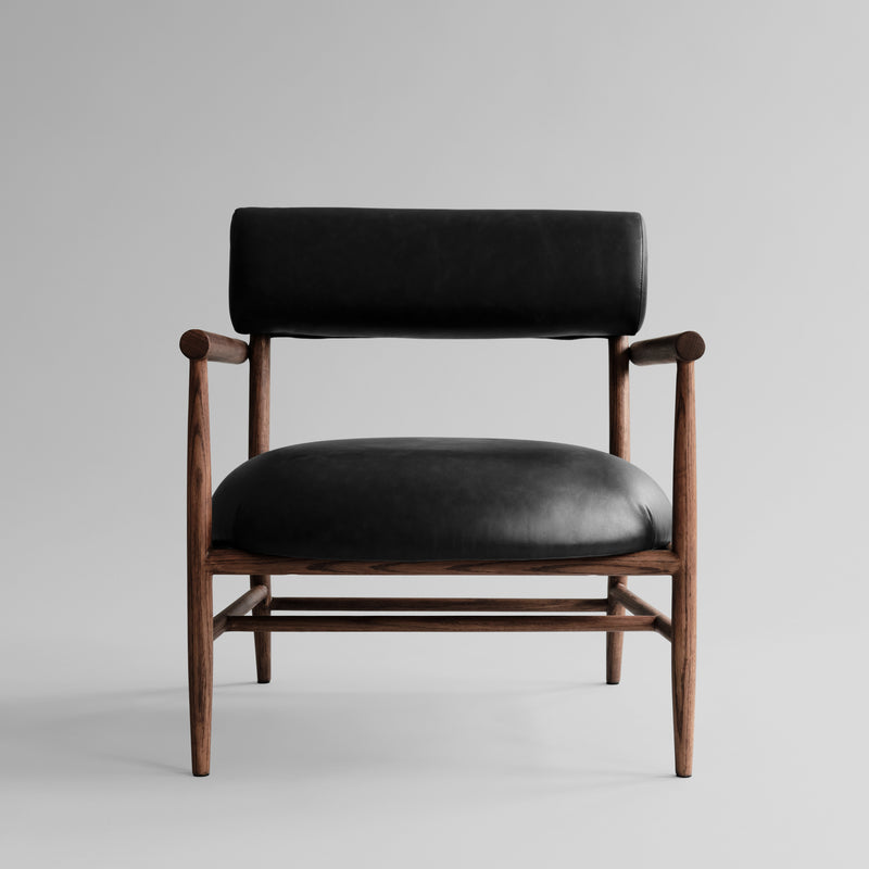 101 Copenhagen - Nama Lounge Chair - Classic Brown Oak - Leather Black - Lounge Chair